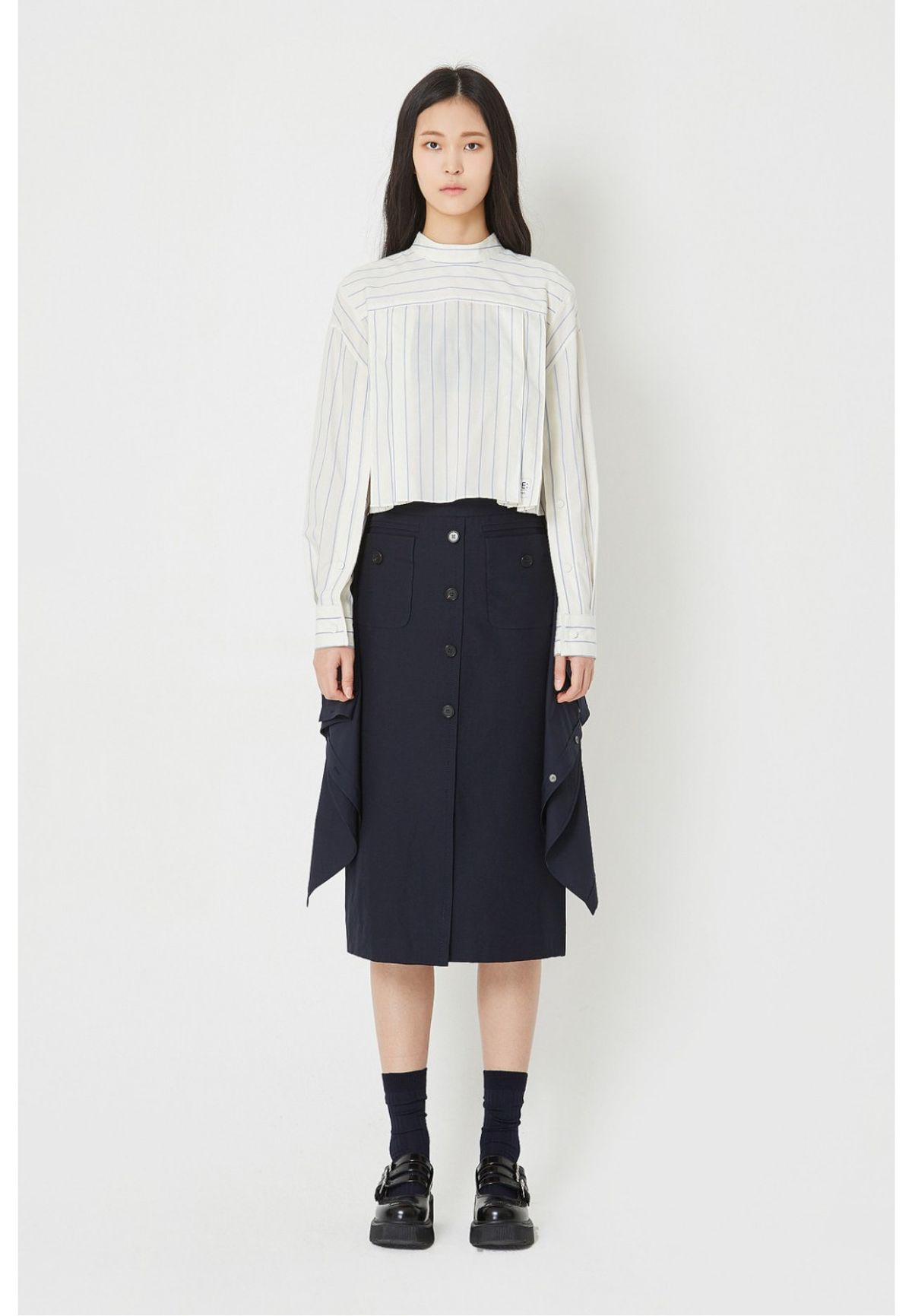 래코드(RECODE) [여성] Tied-up Midi Skirt_R0KAM23108NYX
