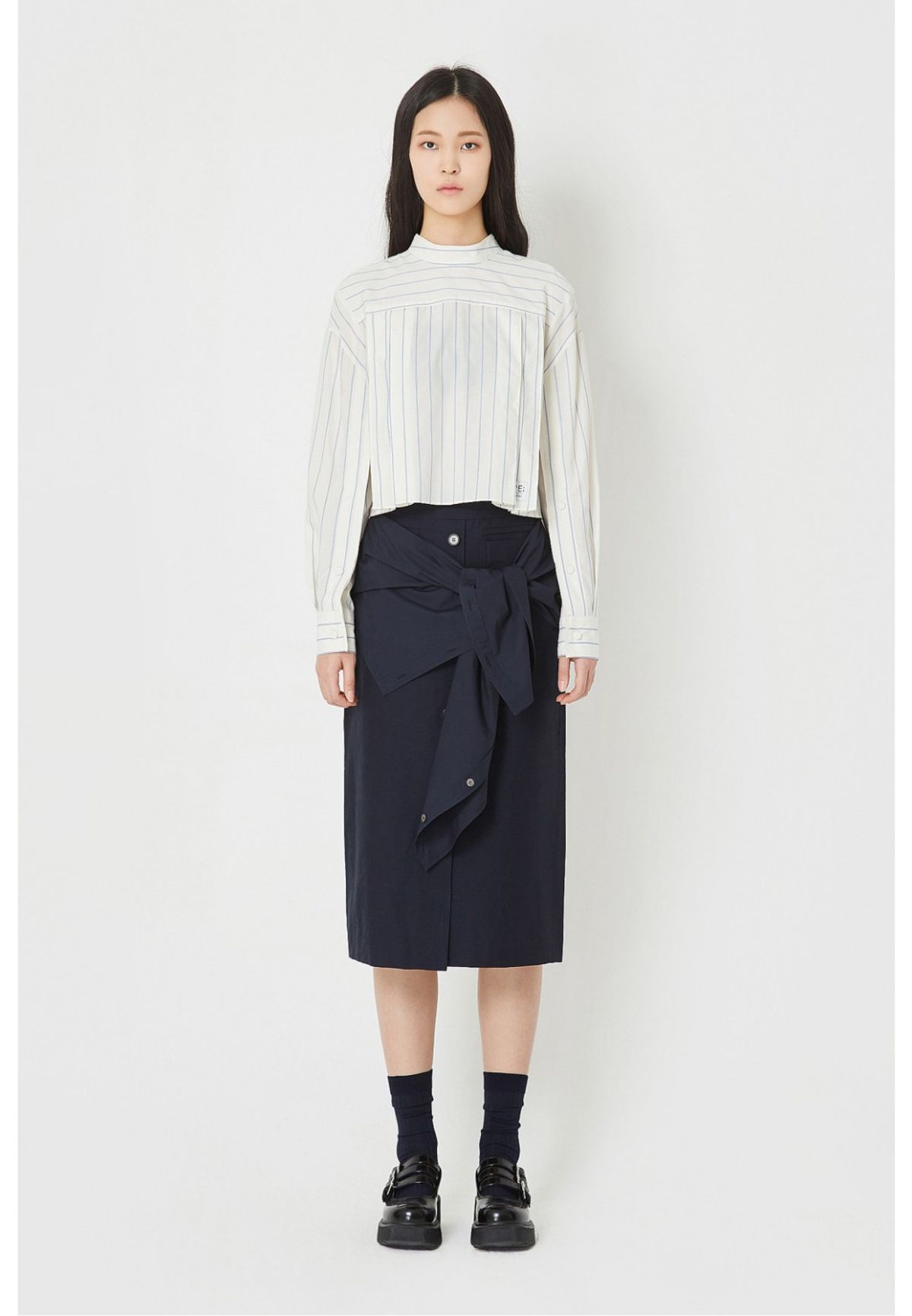 래코드(RECODE) [여성] Tied-up Midi Skirt_R0KAM23108NYX
