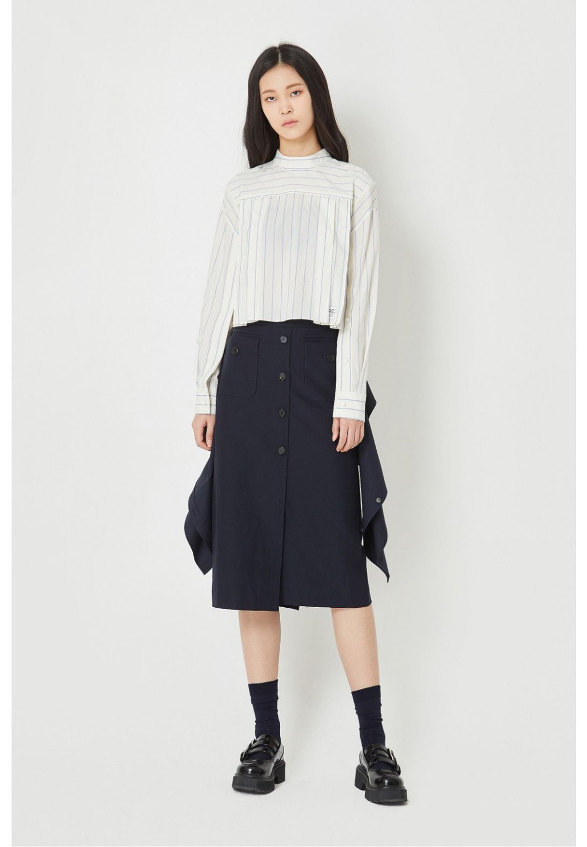 래코드(RECODE) [여성] Tied-up Midi Skirt_R0KAM23108NYX