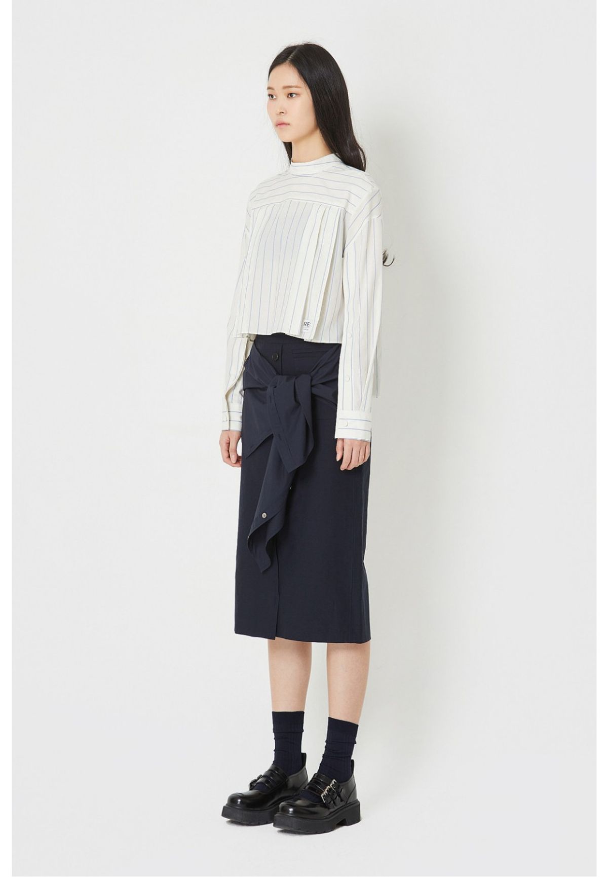 래코드(RECODE) [여성] Tied-up Midi Skirt_R0KAM23108NYX