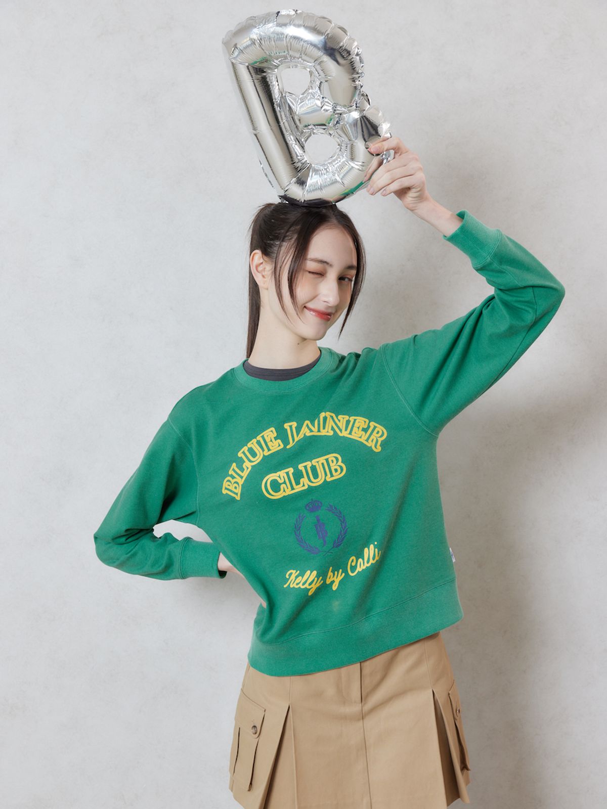 블루 제이너 클럽(BLUE JAINER CLUB) 이지 스웻셔츠 그린