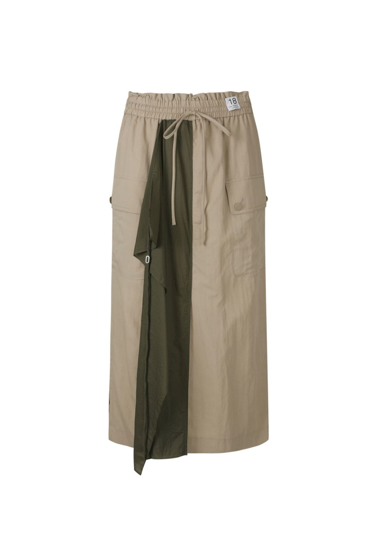 래코드(RECODE) [여성] Recyled Fabric Mix Front Slit Long Skirt_R0KAM23110BEX