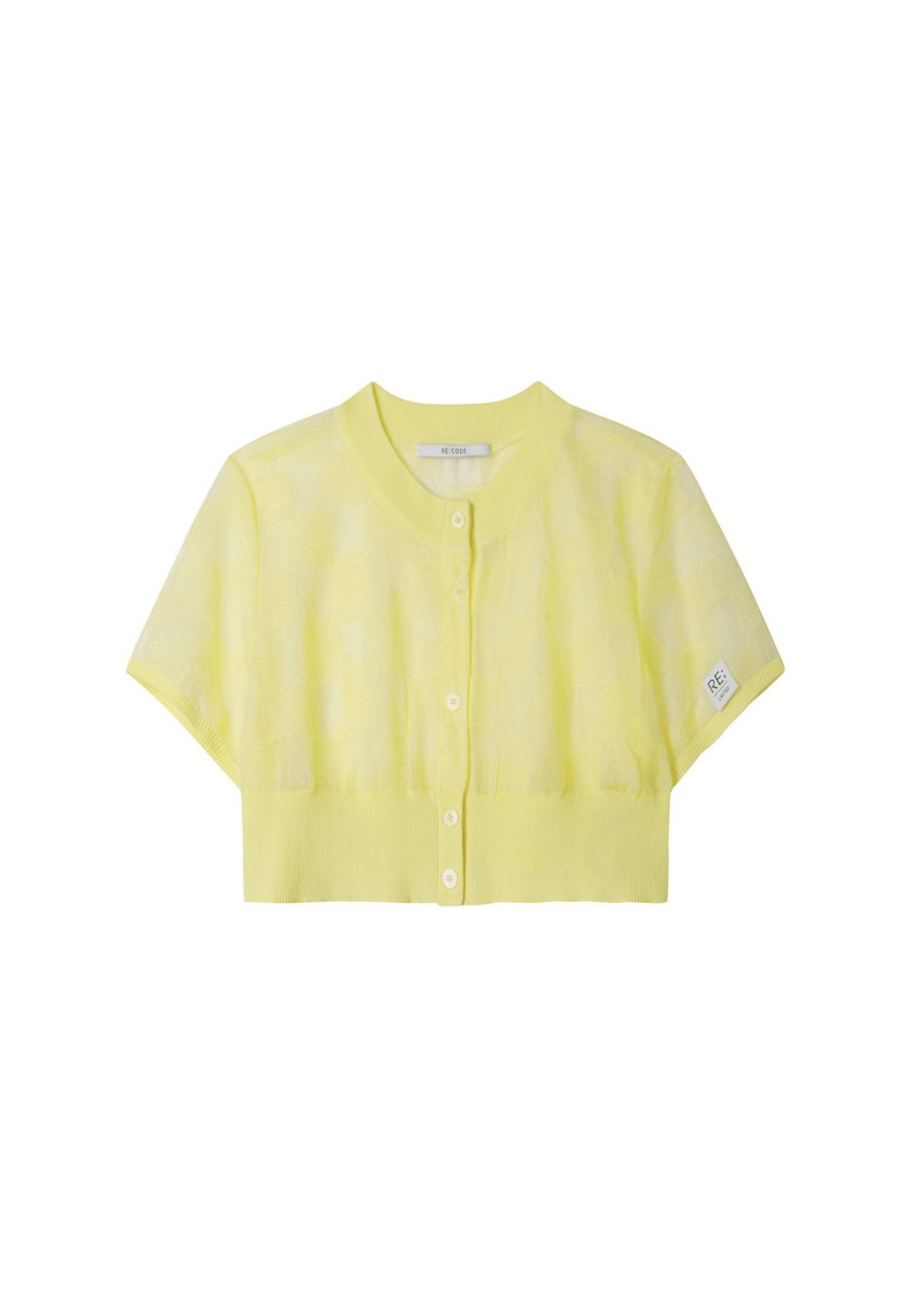 래코드(RECODE) [여성] Layered Sheer Crop Knit_RQWAM23554YEX