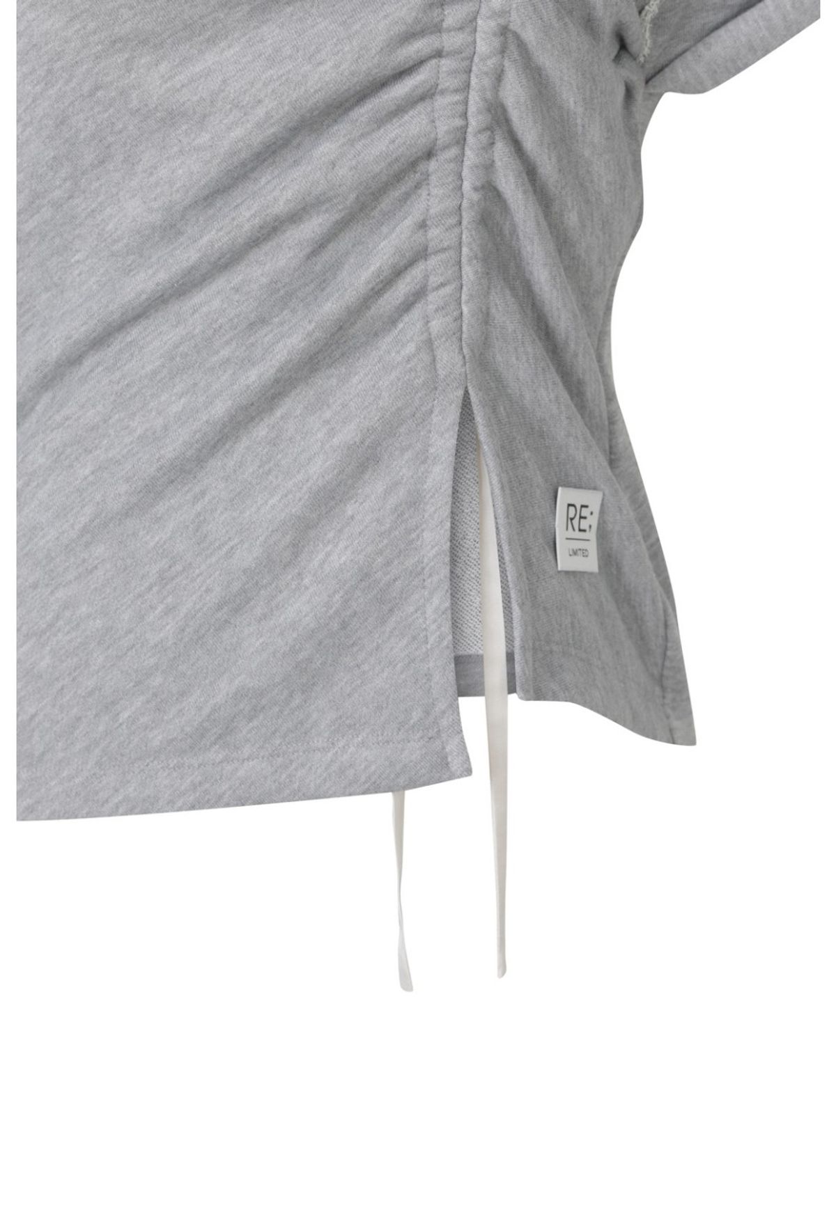 래코드(RECODE) Shirring Slit Shoulder T-shirts_RQTAS23535GYX
