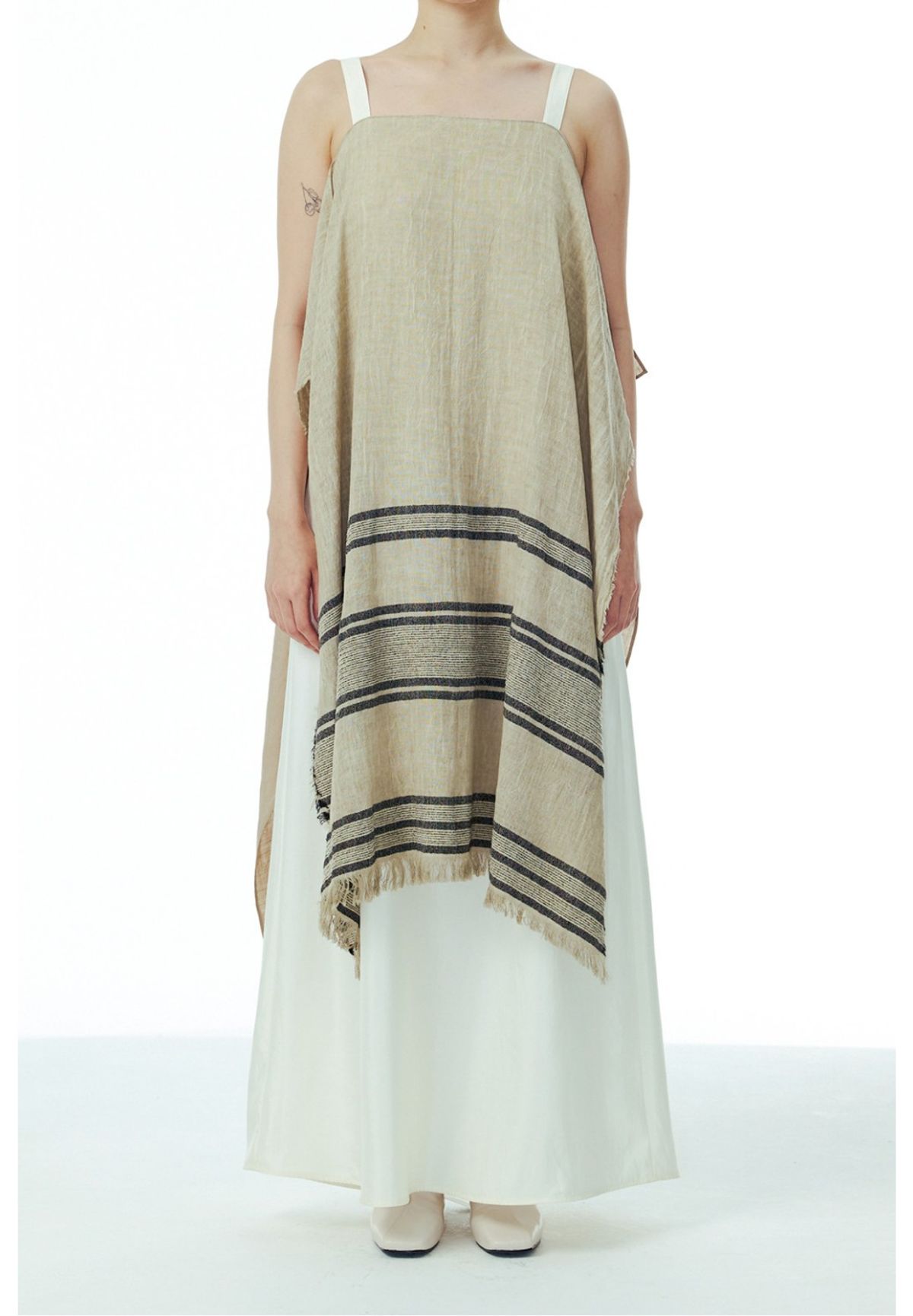 래코드(RECODE) Muffler Mixed Sleveless Long Dress_RQDAM23530BEX