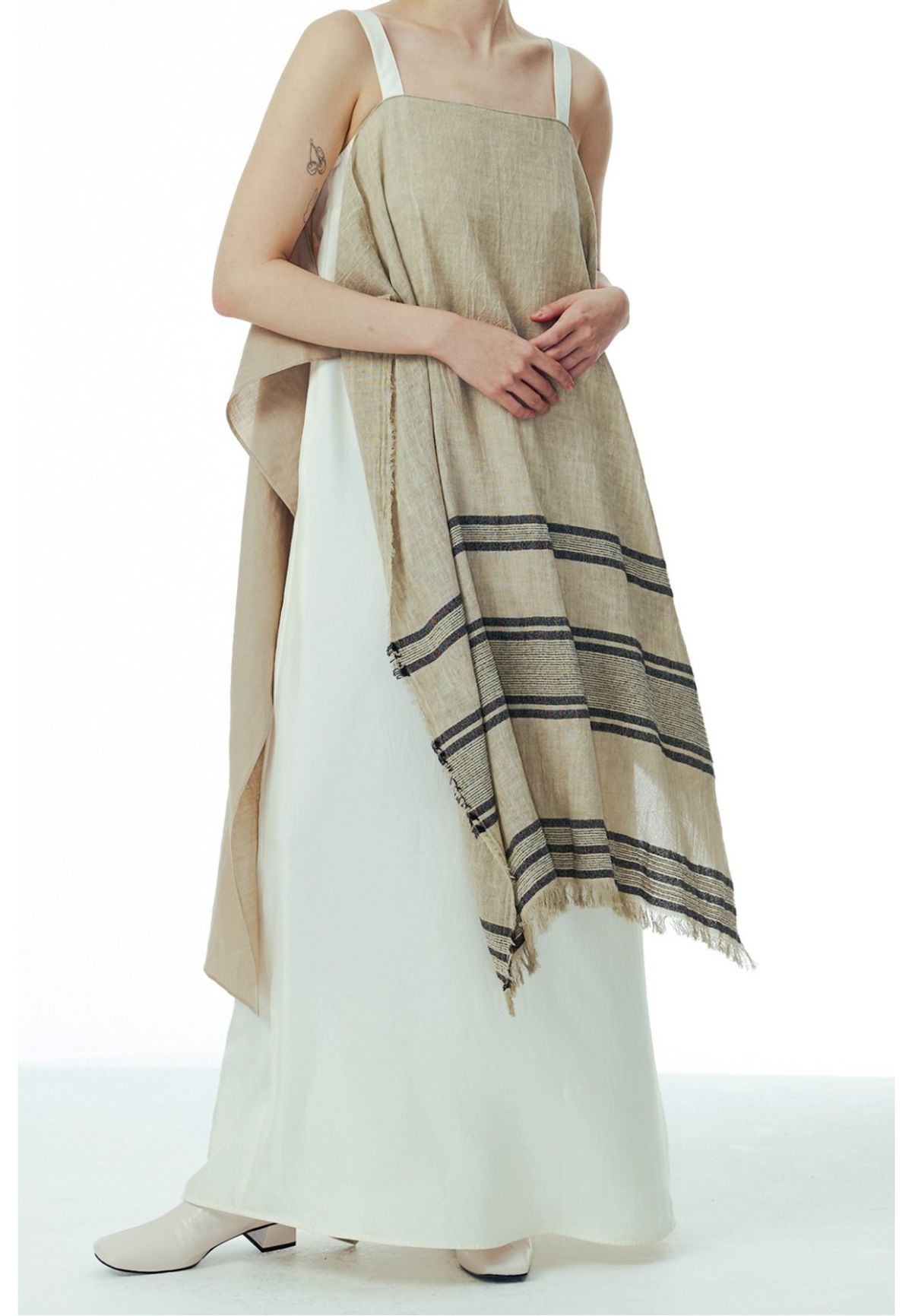 래코드(RECODE) Muffler Mixed Sleveless Long Dress_RQDAM23530BEX