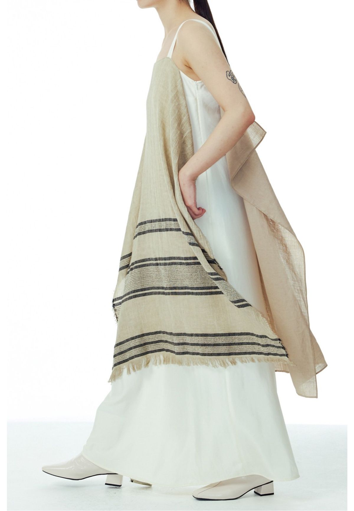 래코드(RECODE) Muffler Mixed Sleveless Long Dress_RQDAM23530BEX