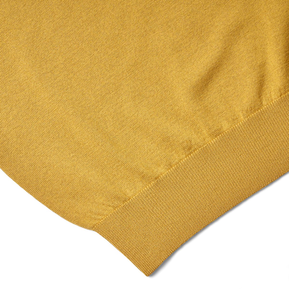 베르노(VERNO) Short Sleeve Basic Polo Knit Yellow Ochre