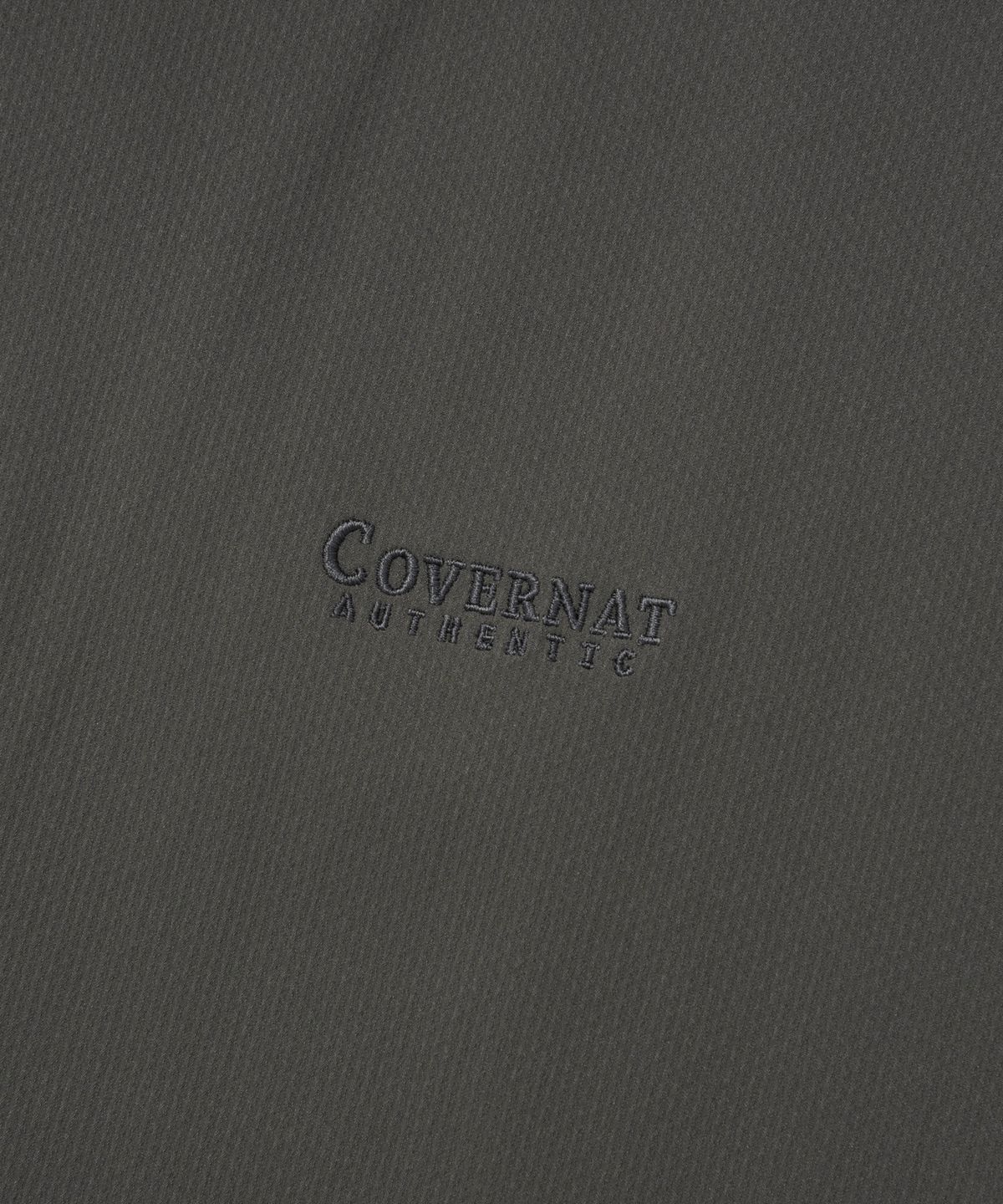 커버낫(COVERNAT) 시어서커 집업 카라 티셔츠 카키