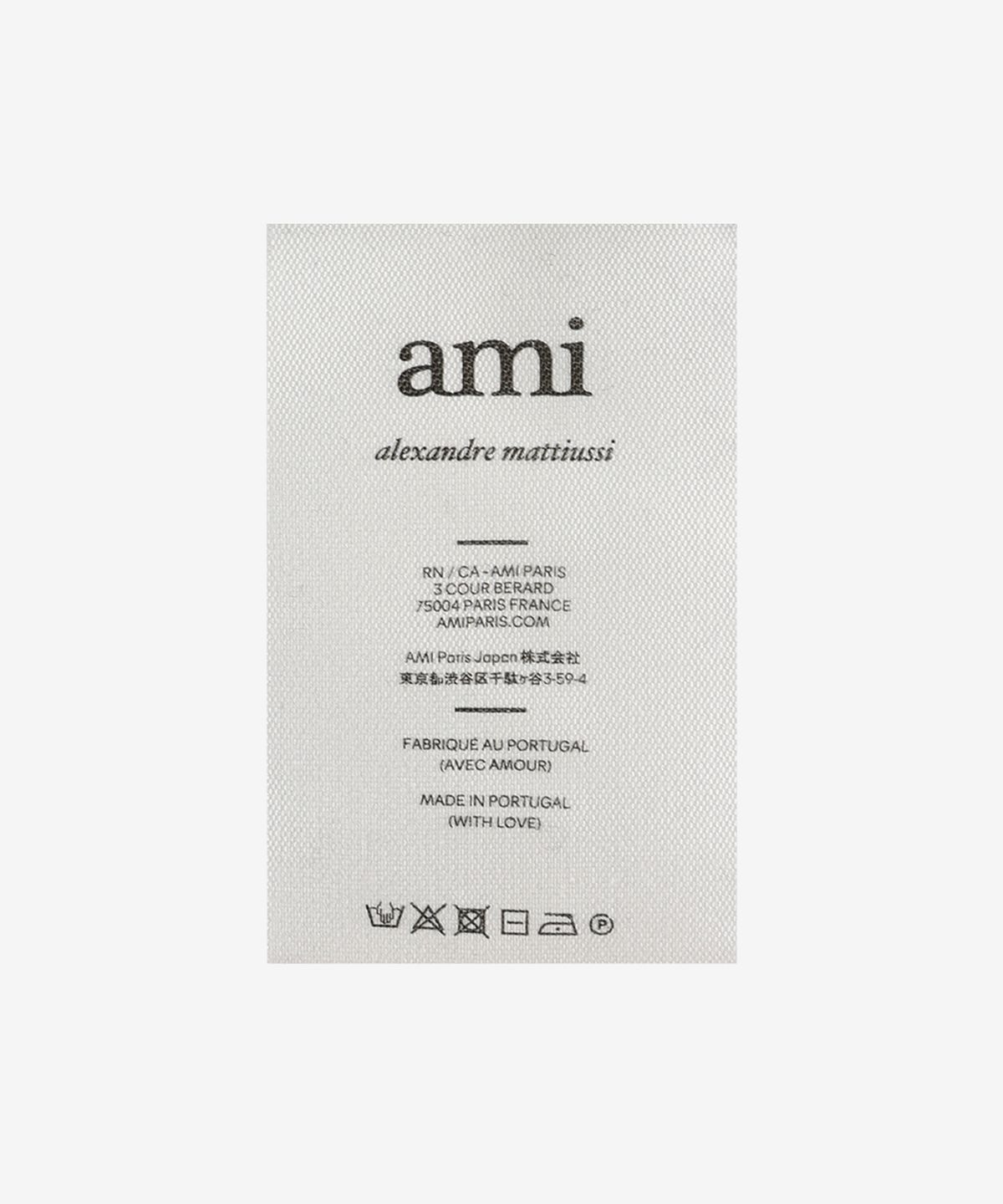 아미(AMI) 남성 빅 하트 로고 스트라이프 니트 - 차콜:블랙 / UKS404018080