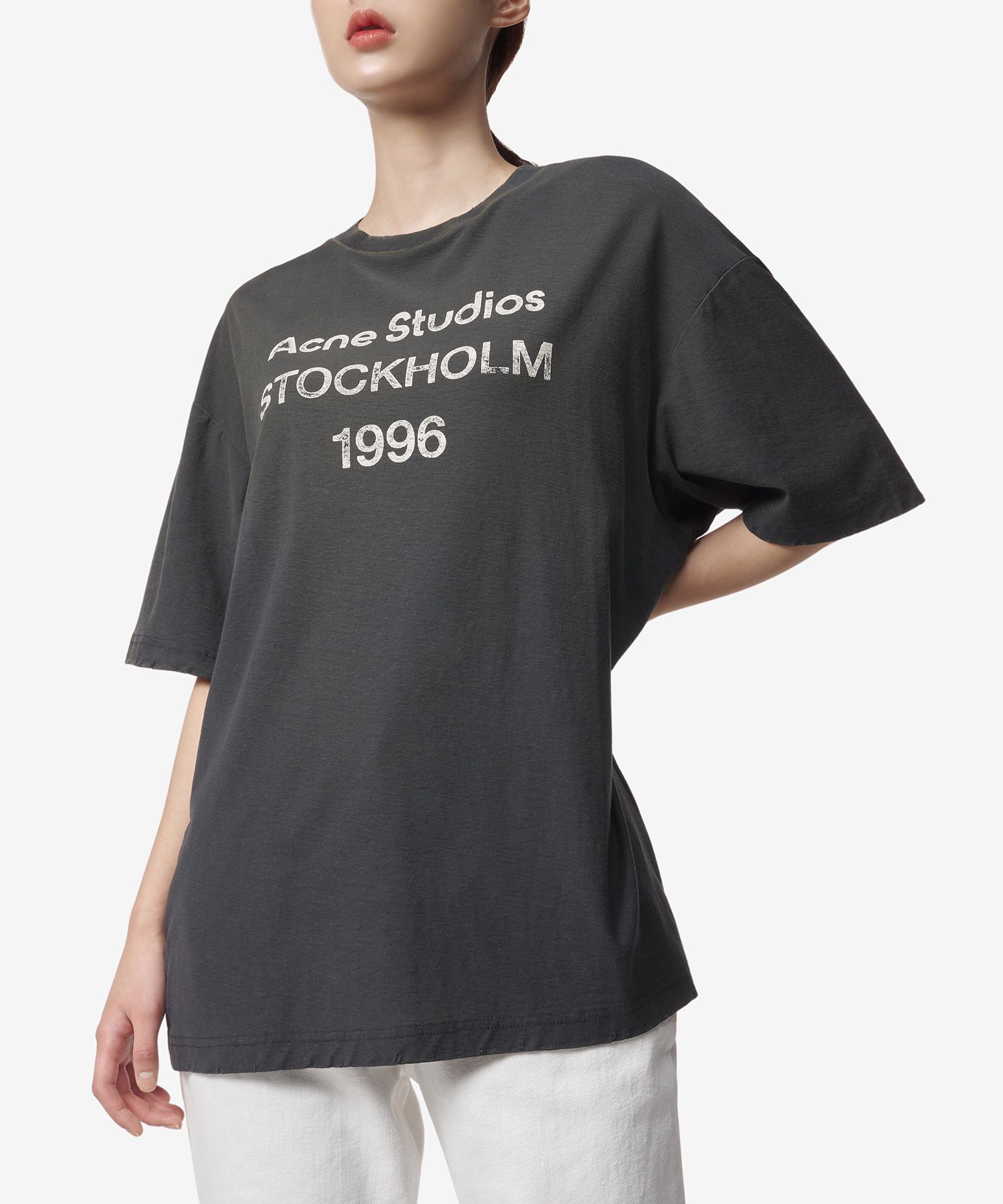 MUSINSA公式 | ACNE STUDIOS Common Logo T-Shirt - Fade Black