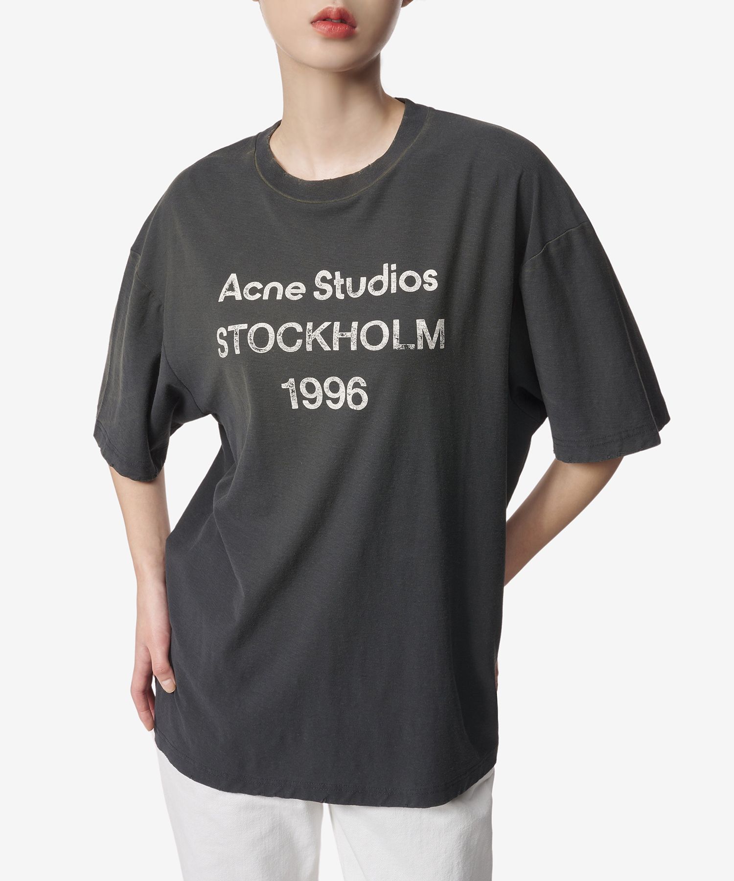 MUSINSA公式 | ACNE STUDIOS Common Logo T-Shirt - Fade Black