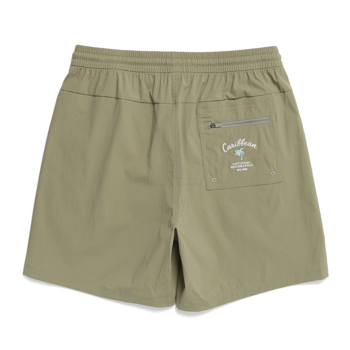 내셔널지오그래픽(NATIONALGEOGRAPHIC) N232UBS660 유니 4부 할리퀸터스크 미니 자수 보드숏 반바지 GREEN OLIVE