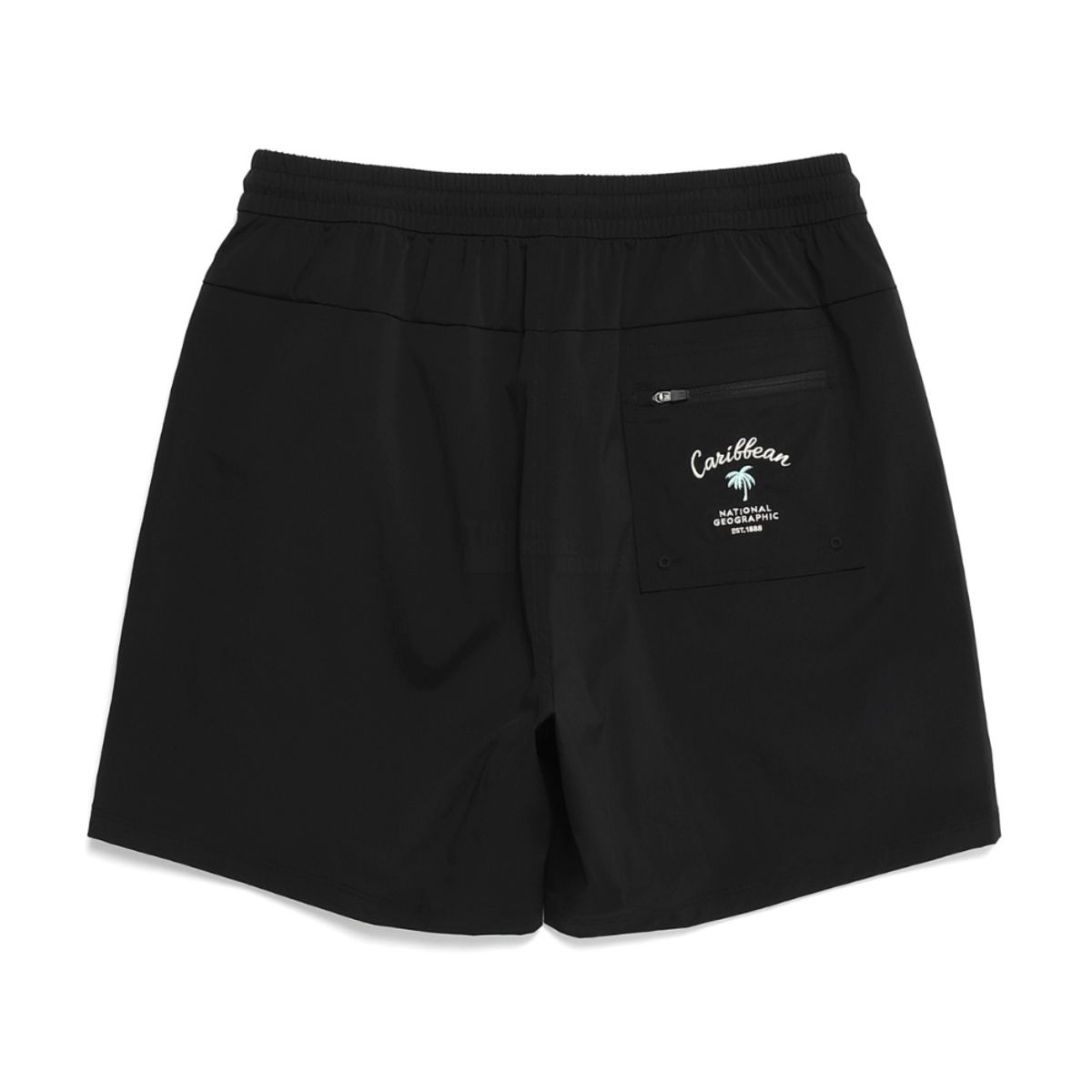내셔널지오그래픽(NATIONALGEOGRAPHIC) N232UBS660 유니 4부 할리퀸터스크 미니 자수 보드숏 반바지 CARBON BLACK