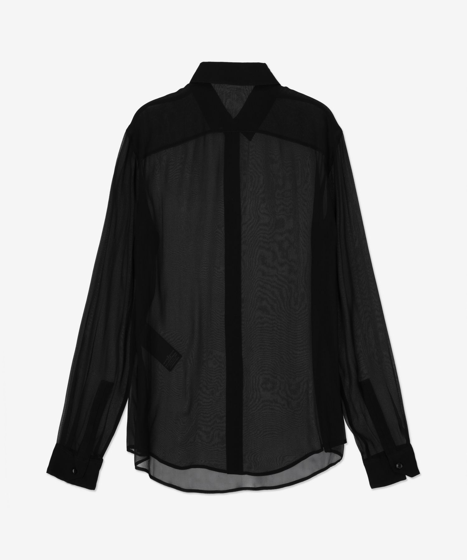 Yves Saint Laurent ブラック トップス Mサイズ MUSINSA | SAINT LAURENT See-Through Silk Shirt - Black