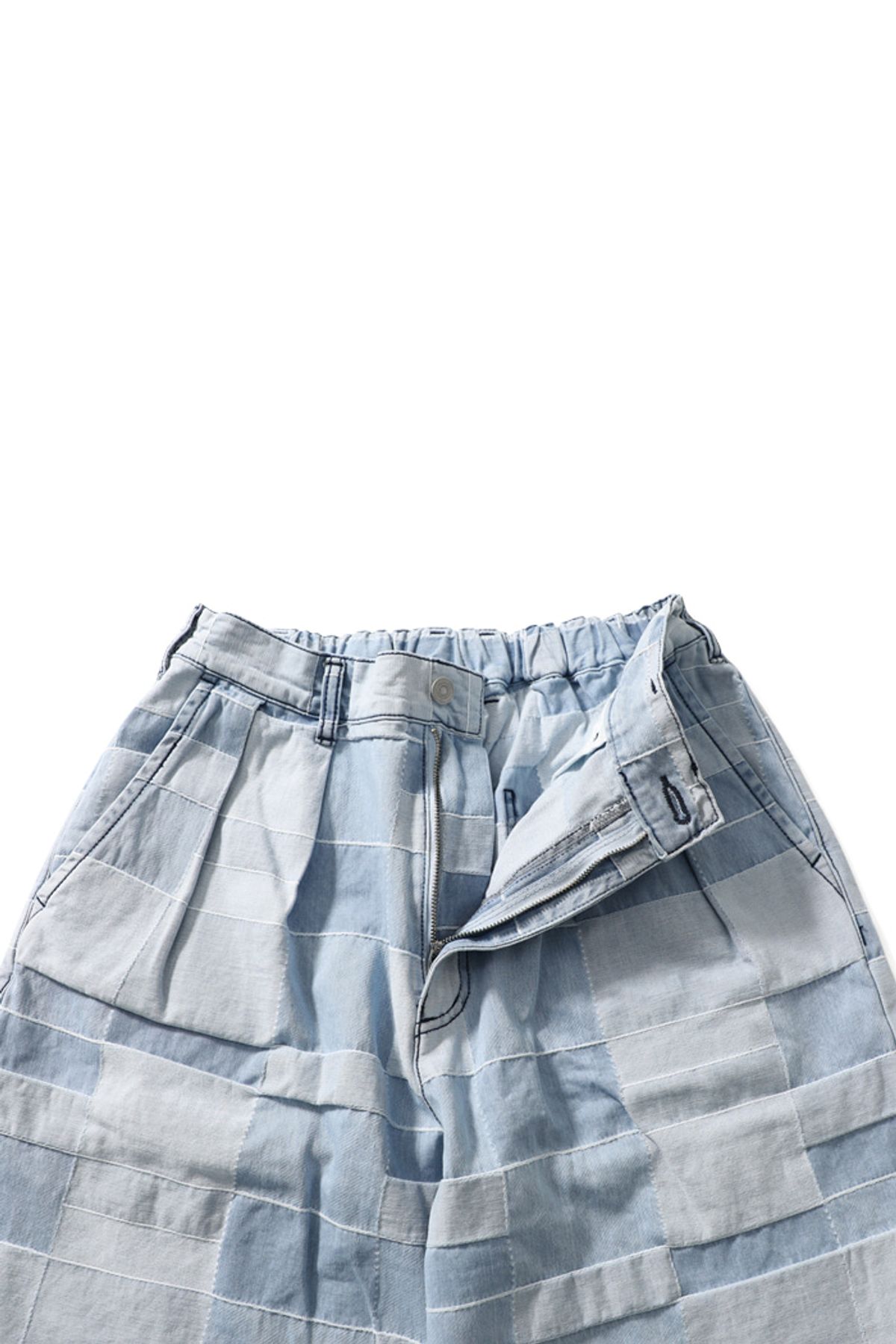 홀리선(HORLISUN) 23SS Baker Pattern Denim Pants Light Blue