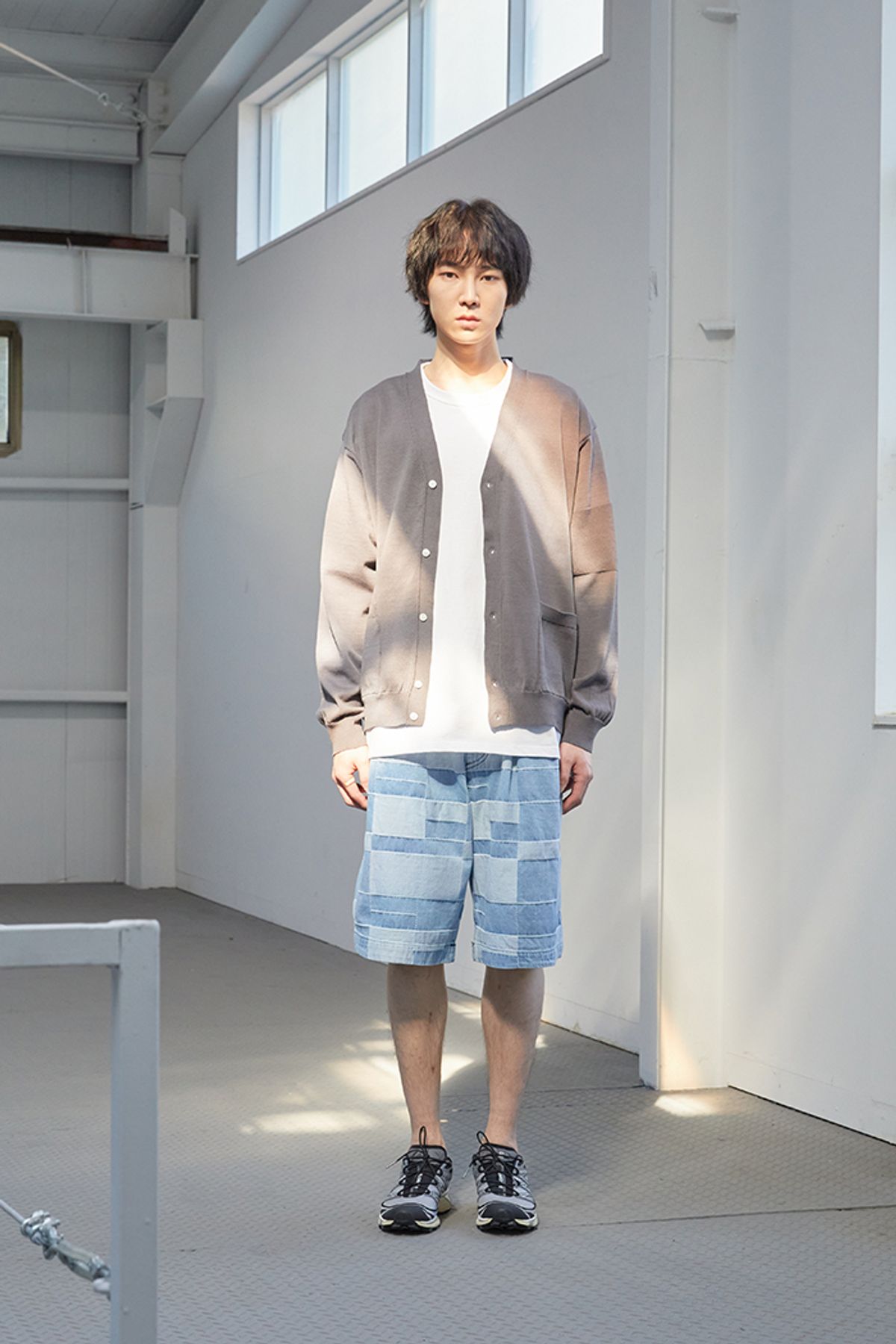 홀리선(HORLISUN) 23SS Baker Pattern Denim Pants Light Blue