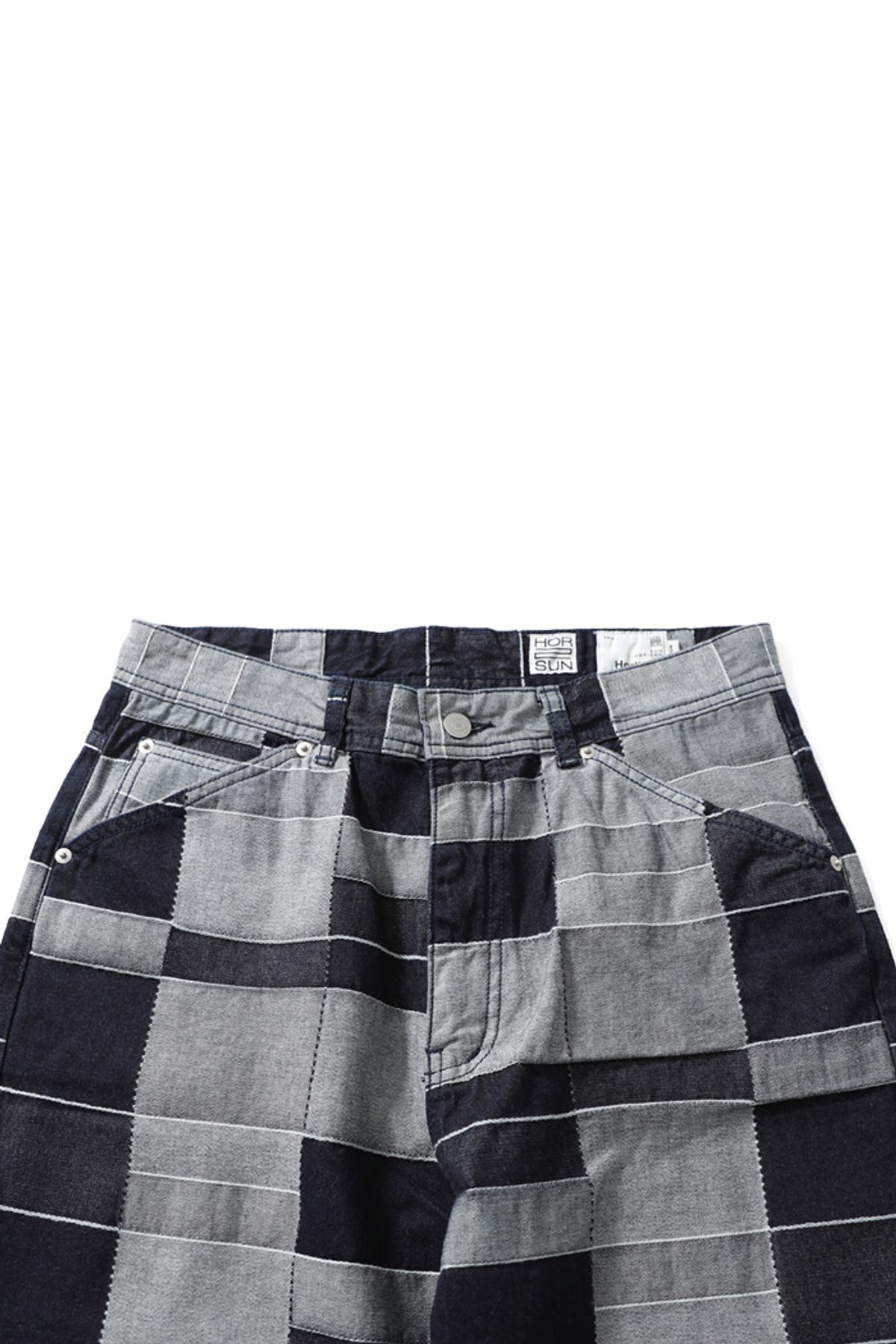 홀리선(HORLISUN) Blueborn Wide Pattern Denim Pants Dark Navy
