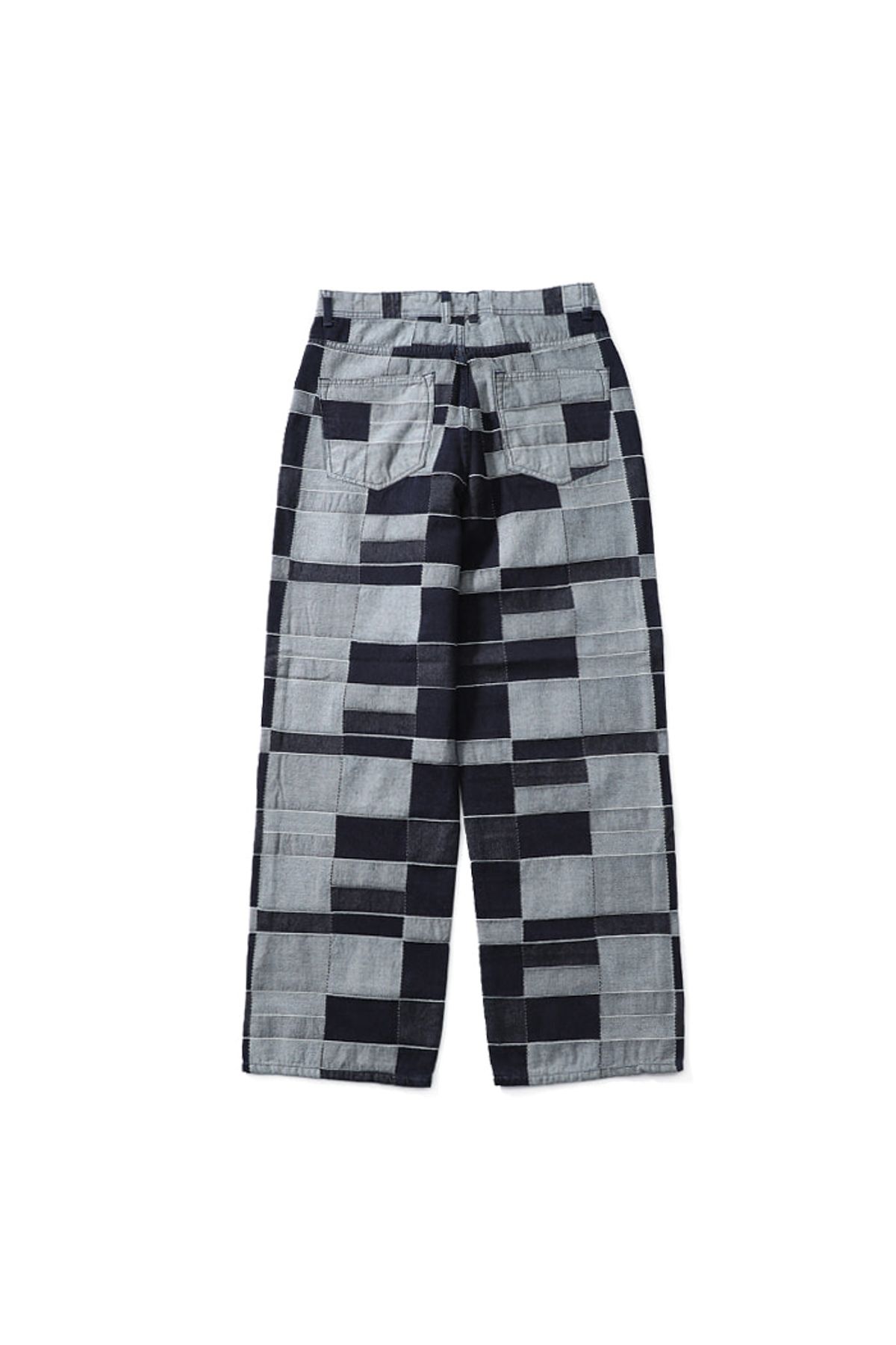홀리선(HORLISUN) Blueborn Wide Pattern Denim Pants Dark Navy