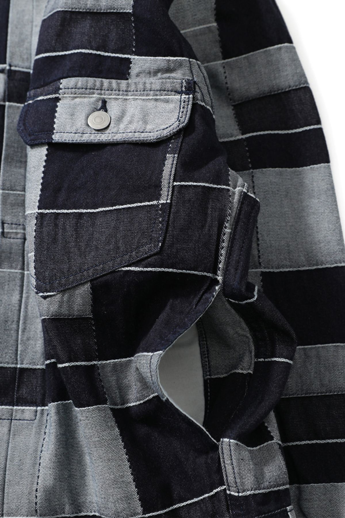 홀리선(HORLISUN) Liverty Pattern Denim Jacket Dark Navy