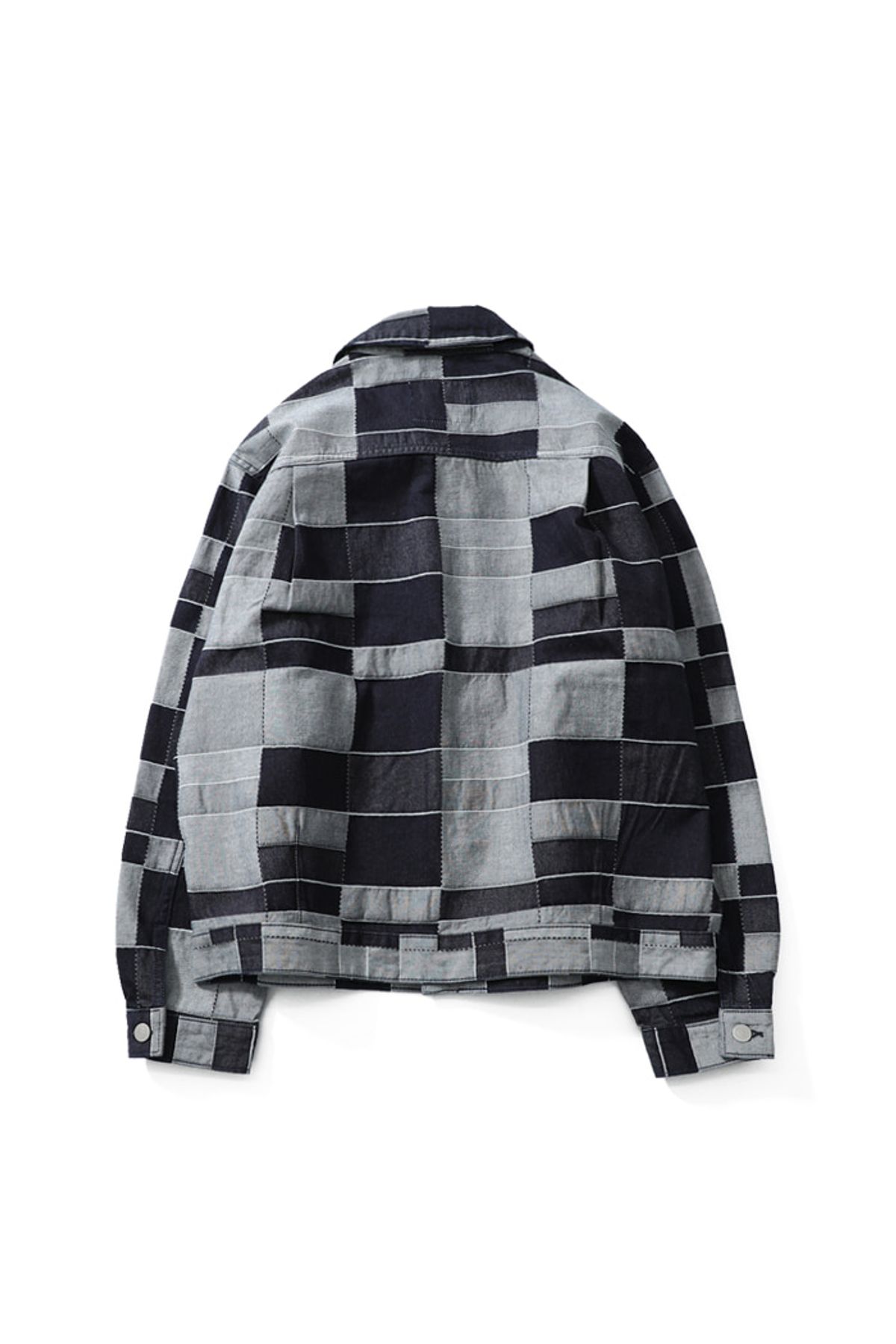 홀리선(HORLISUN) Liverty Pattern Denim Jacket Dark Navy