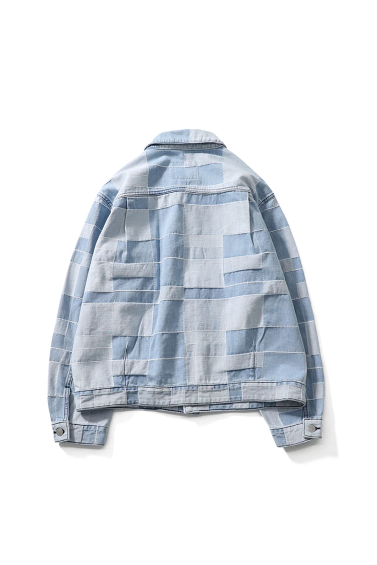 홀리선(HORLISUN) Liverty Pattern Denim Jacket Light Blue
