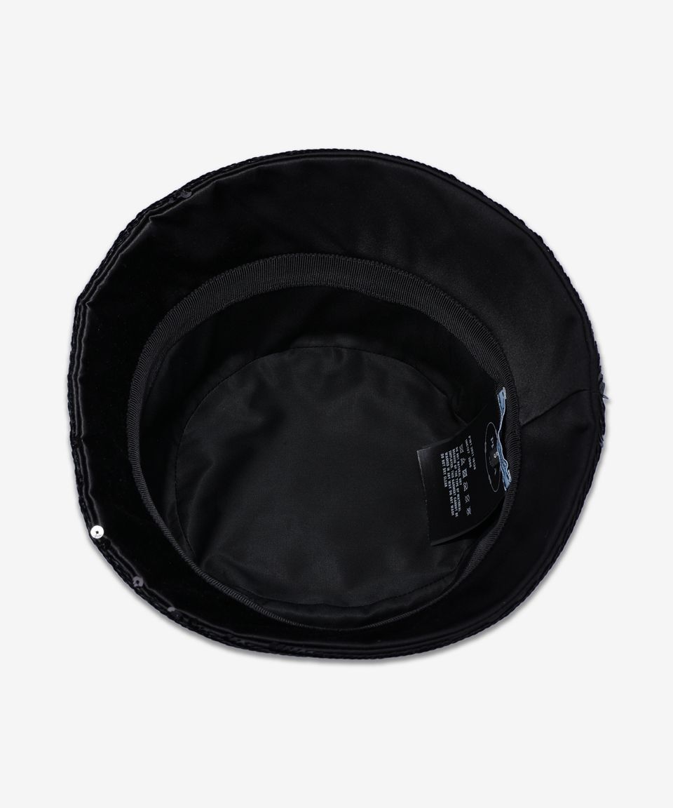 MUSINSA | PRADA Sequin Bucket Hat - Black / 1HC1372D0GF0967