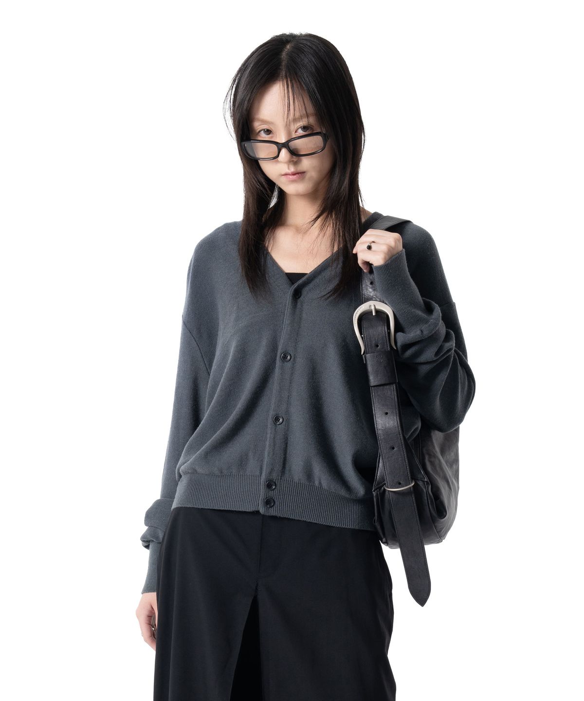 이우가마카라스(IUGAMAKARAS) Short Wappen Cardigan (Deep Green)