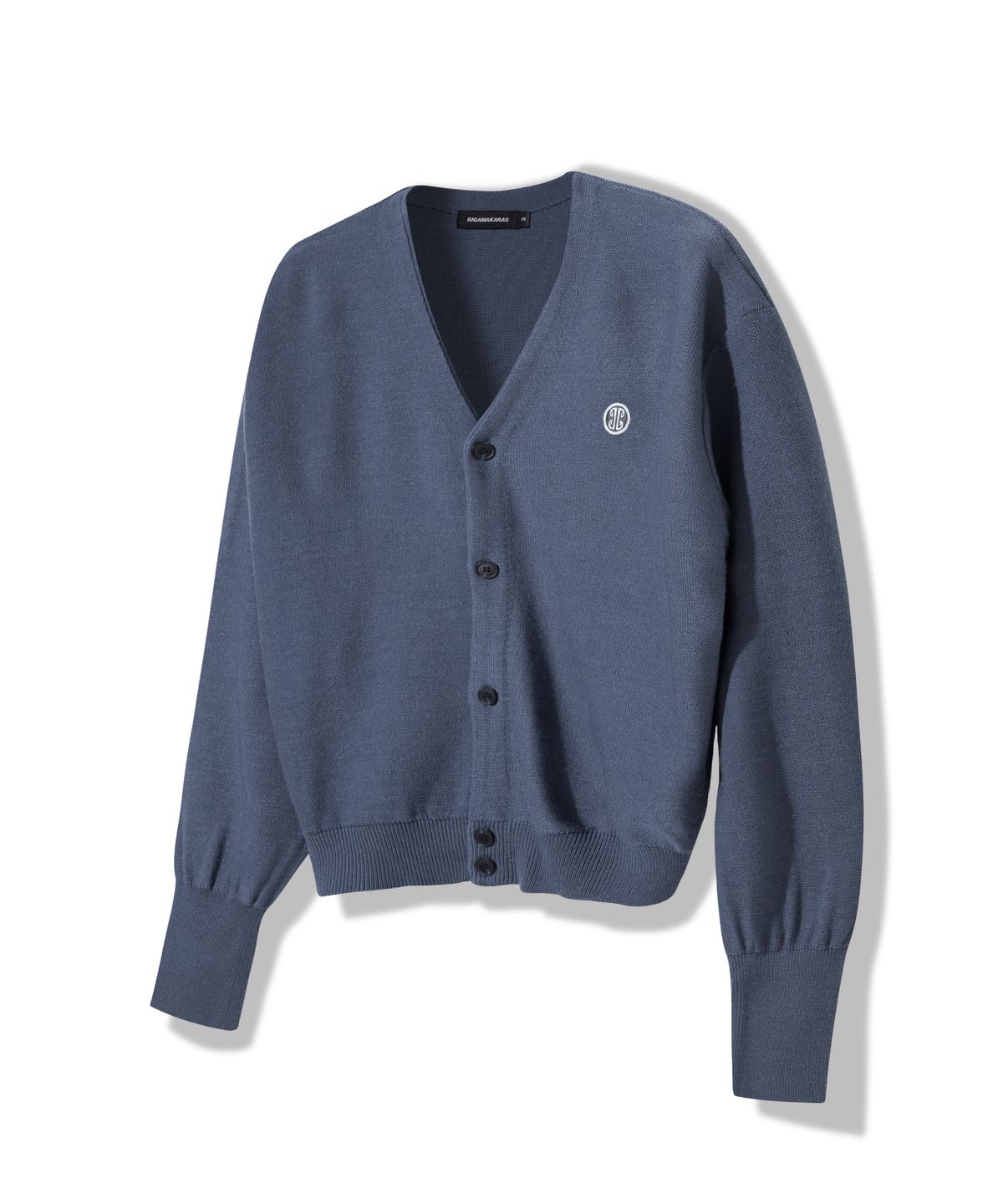 이우가마카라스(IUGAMAKARAS) Short Wappen Cardigan (Blue)