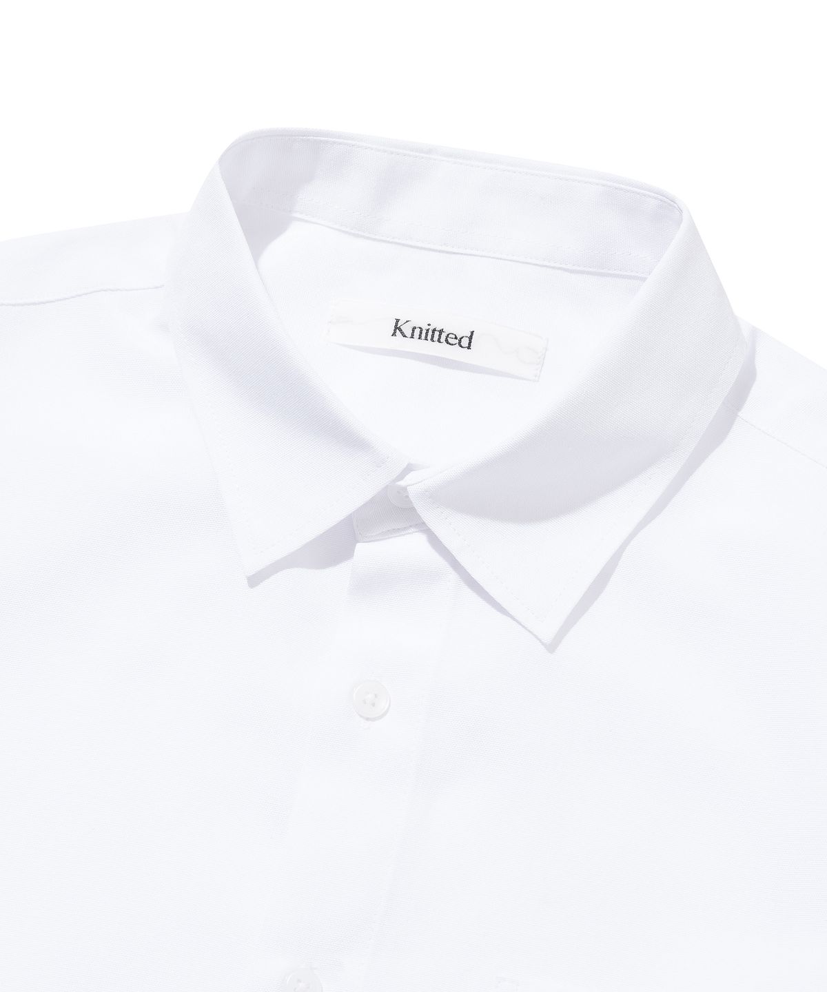 니티드(KNITTED) 옥스포드 반팔 셔츠 WHITE
