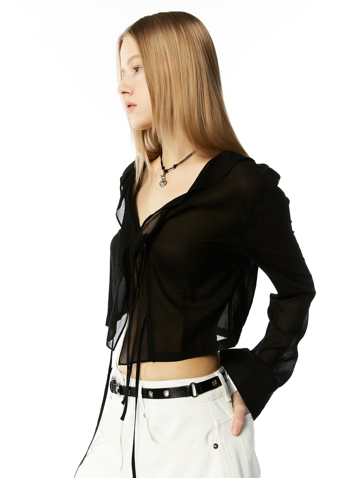 엘씨디씨티엠(LCDC™) RUFFLE CARDIGAN BLOUSE