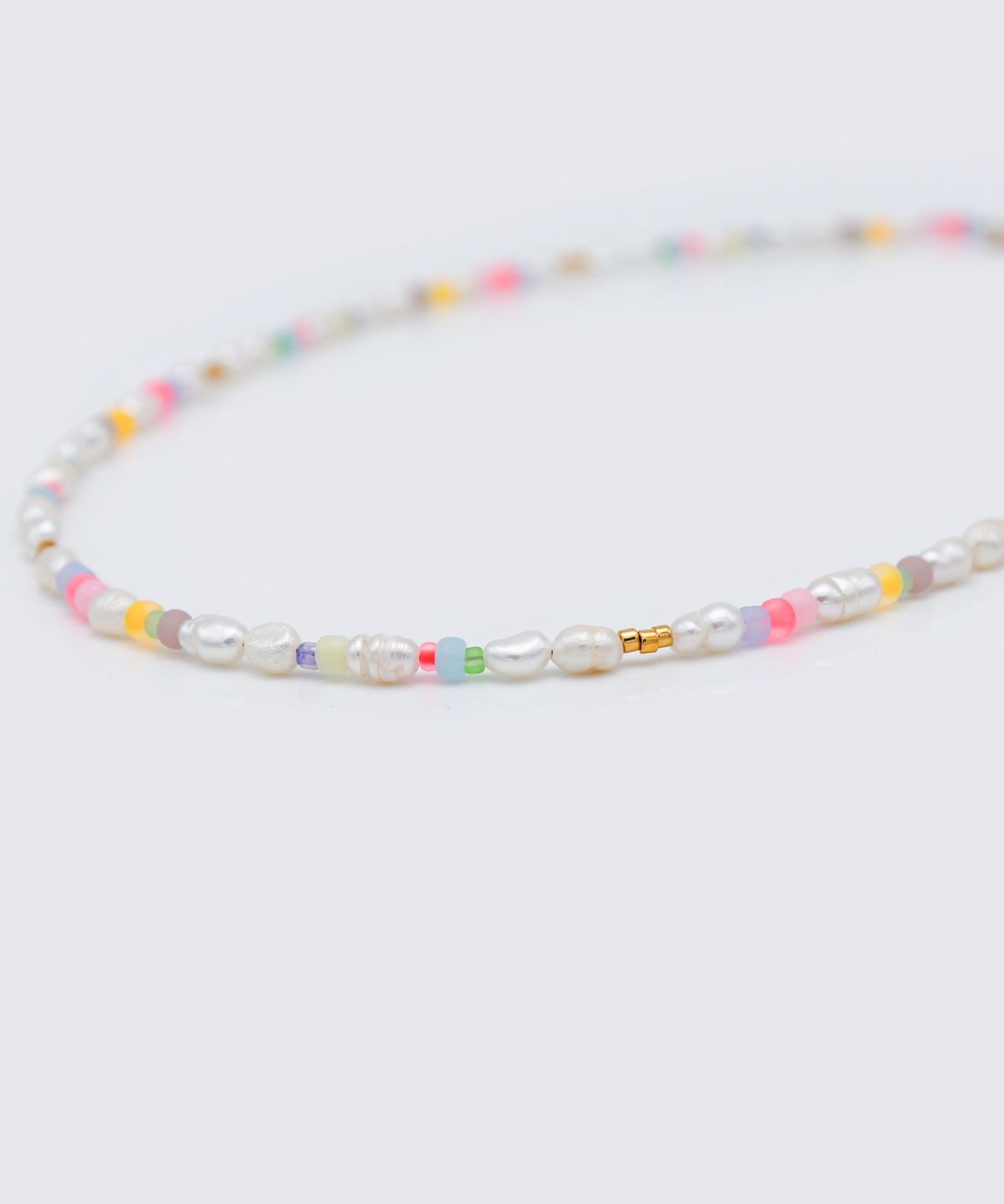 봉보(BONBEAU) Jelly beads water pearl Necklace 3mm 밥풀 담수진주 컬러 비즈 초커 목걸이