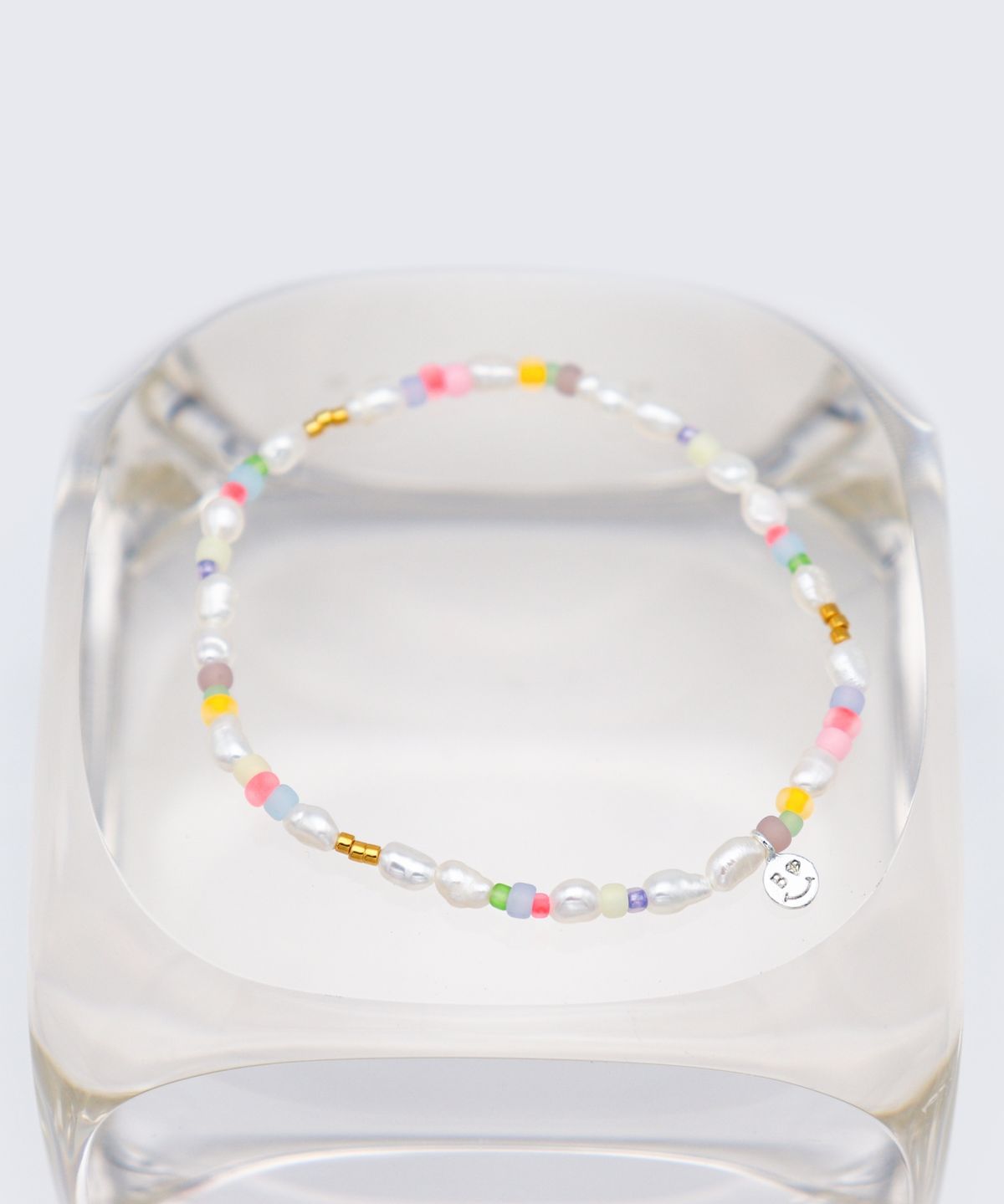 봉보(BONBEAU) Jelly beads water pearl Bracelet 3mm 밥풀 담수진주 컬러 비즈 팔찌