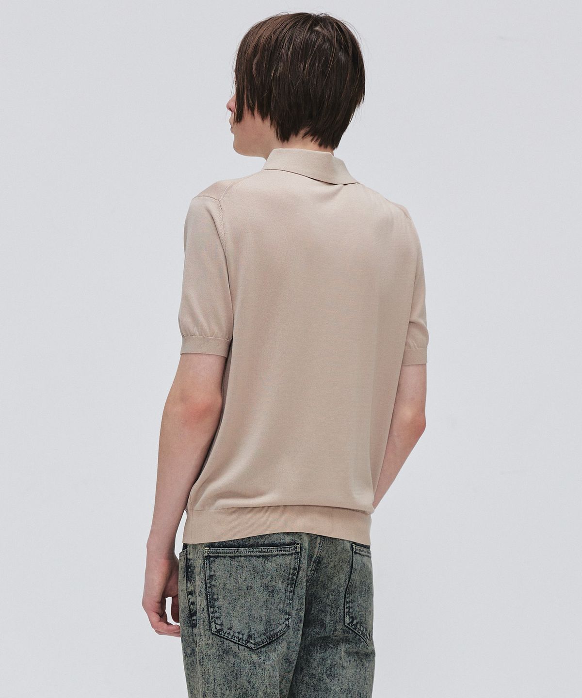 이지오(EZIO) Soft Collar Half Knit_Beige