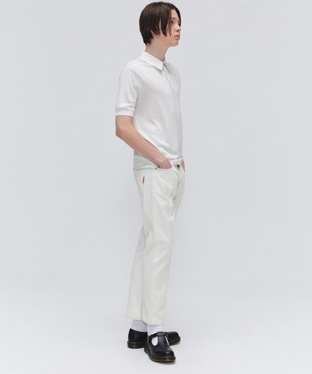 이지오(EZIO) Soft Collar Half Knit_Ivory