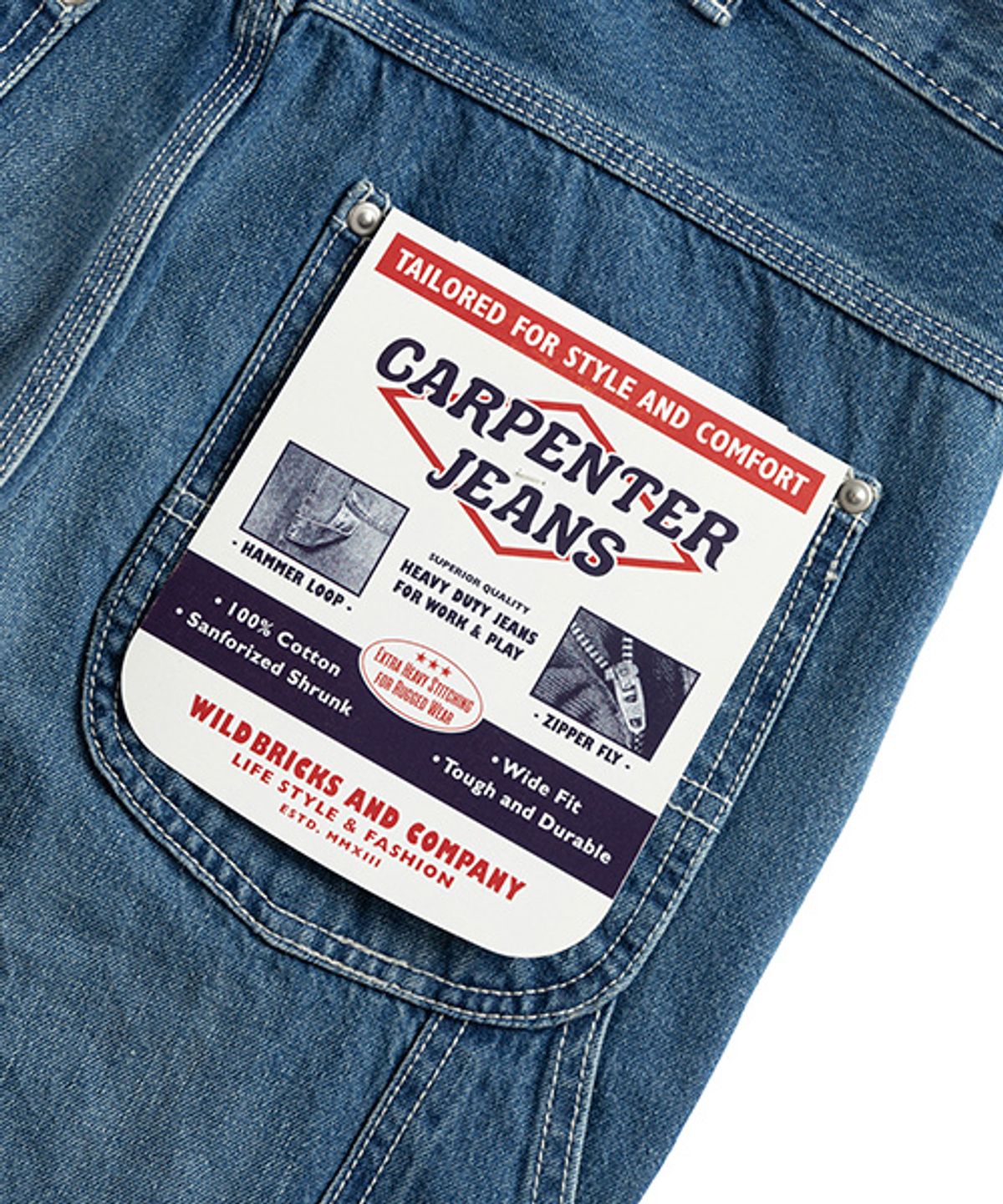 와일드 브릭스(WILD BRICKS) LW CARPENTER JEANS (blue)
