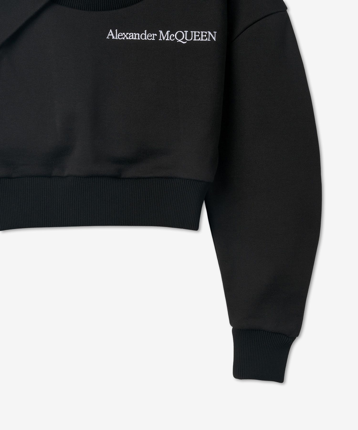 その他 alexander mcqueen CROPPED SWEATSHIRT (729894_QLABG7025) McQ Alexander McQueen Women's Set Sweatshirt - Darkest Black