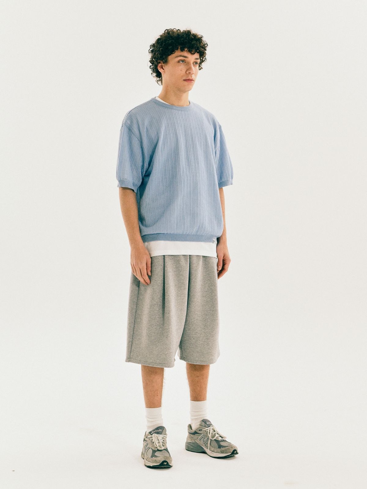 예일(YALE) MESH CREWNECK KNIT GREEN BEIGE