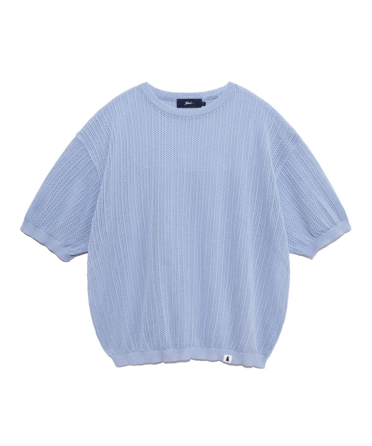 예일(YALE) MESH CREWNECK KNIT SKY BLUE