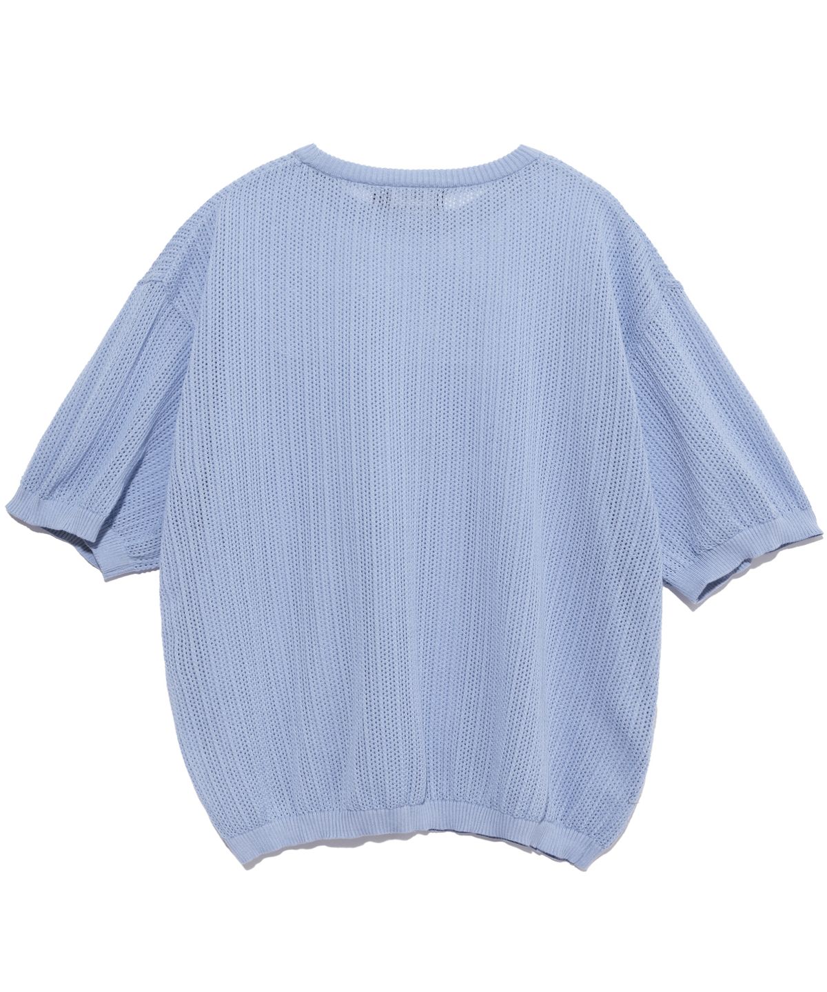 예일(YALE) MESH CREWNECK KNIT SKY BLUE