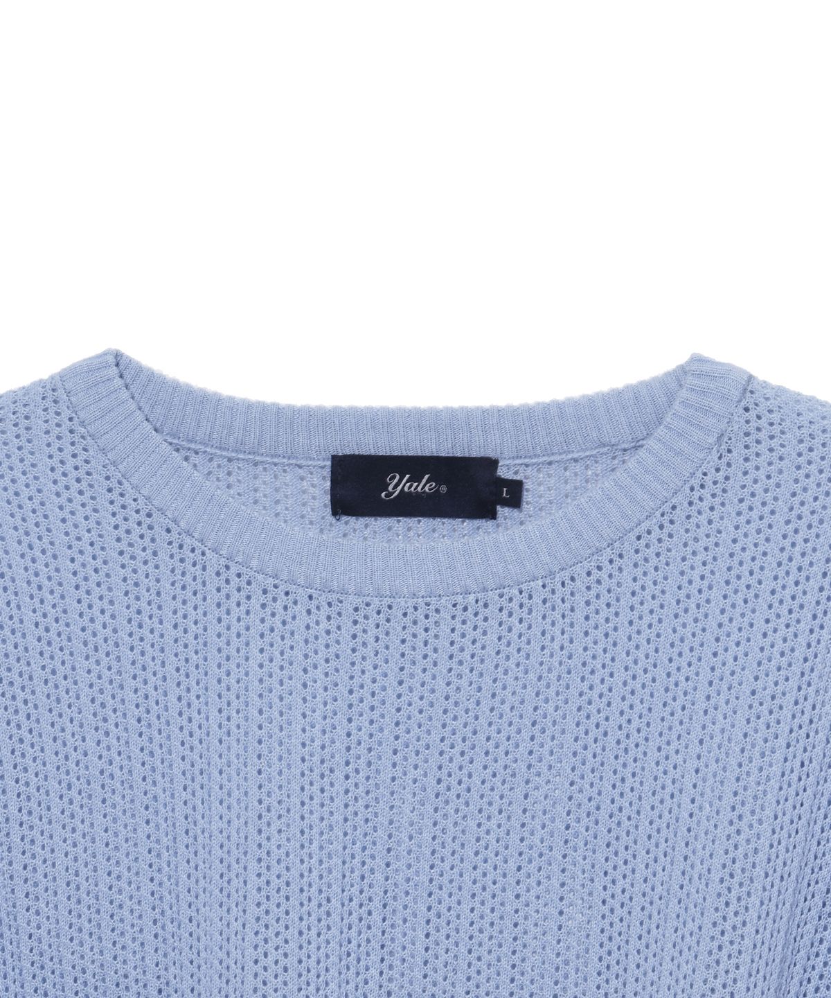 예일(YALE) MESH CREWNECK KNIT SKY BLUE