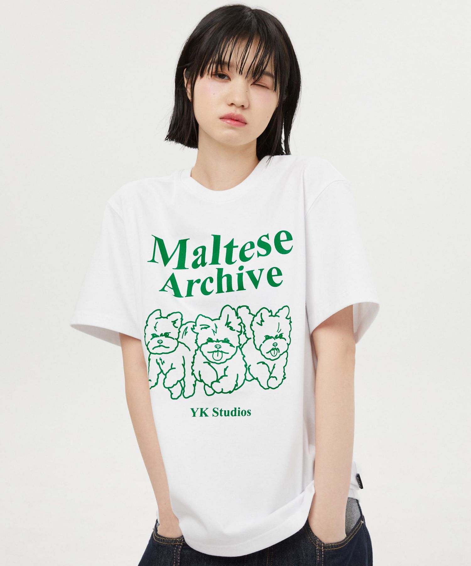 お中元 お歳暮 お年賀 夏 冬 年末年始のご挨拶 ギフト 通販な MUSINSA | Sleeve Short Graphic Line Archive Maltese KEI WAI トップス