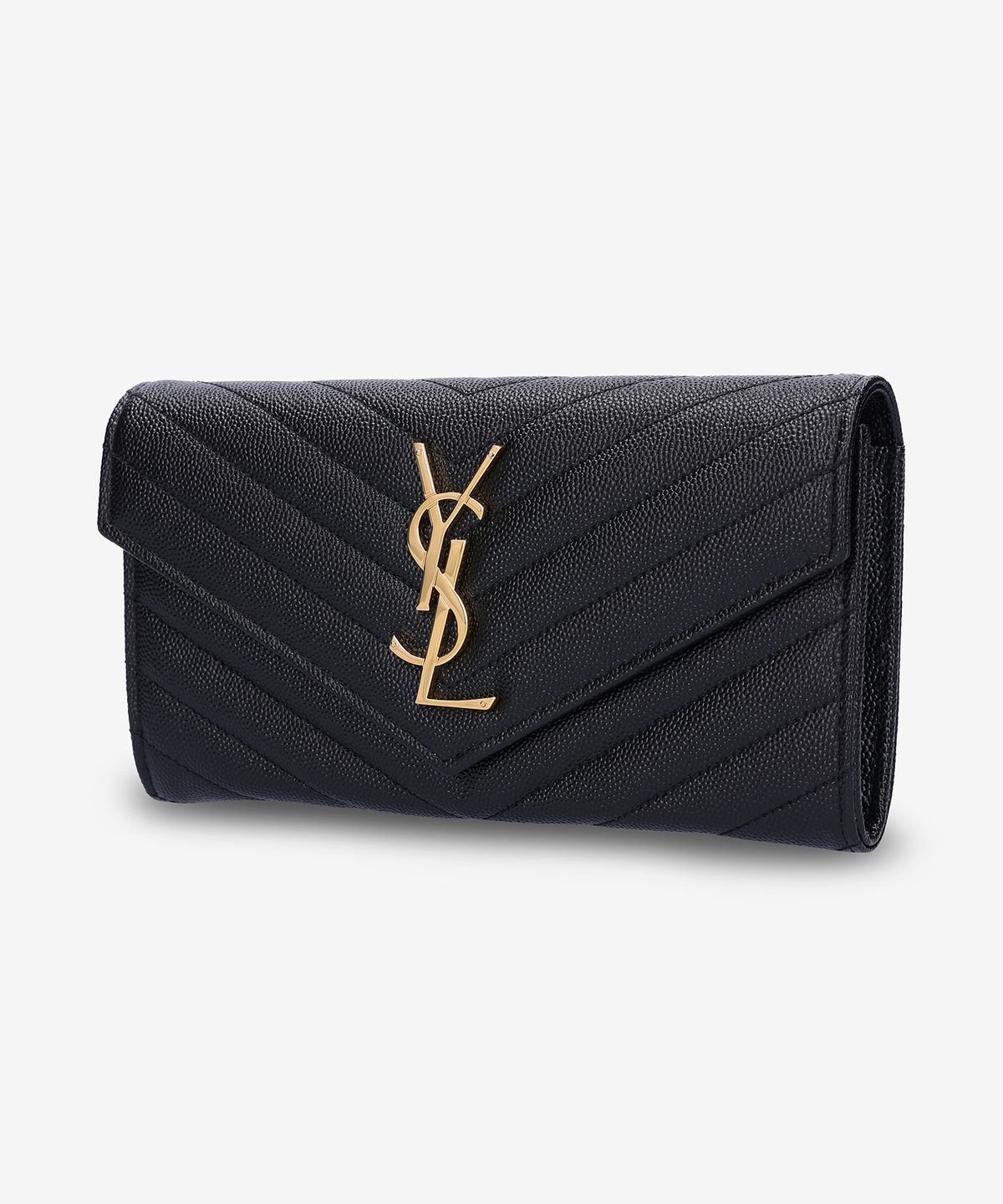 생로랑(SAINT LAURENT) 여성 라지 모노그램 장지갑 - 블랙 / 372264BOW011000SS22