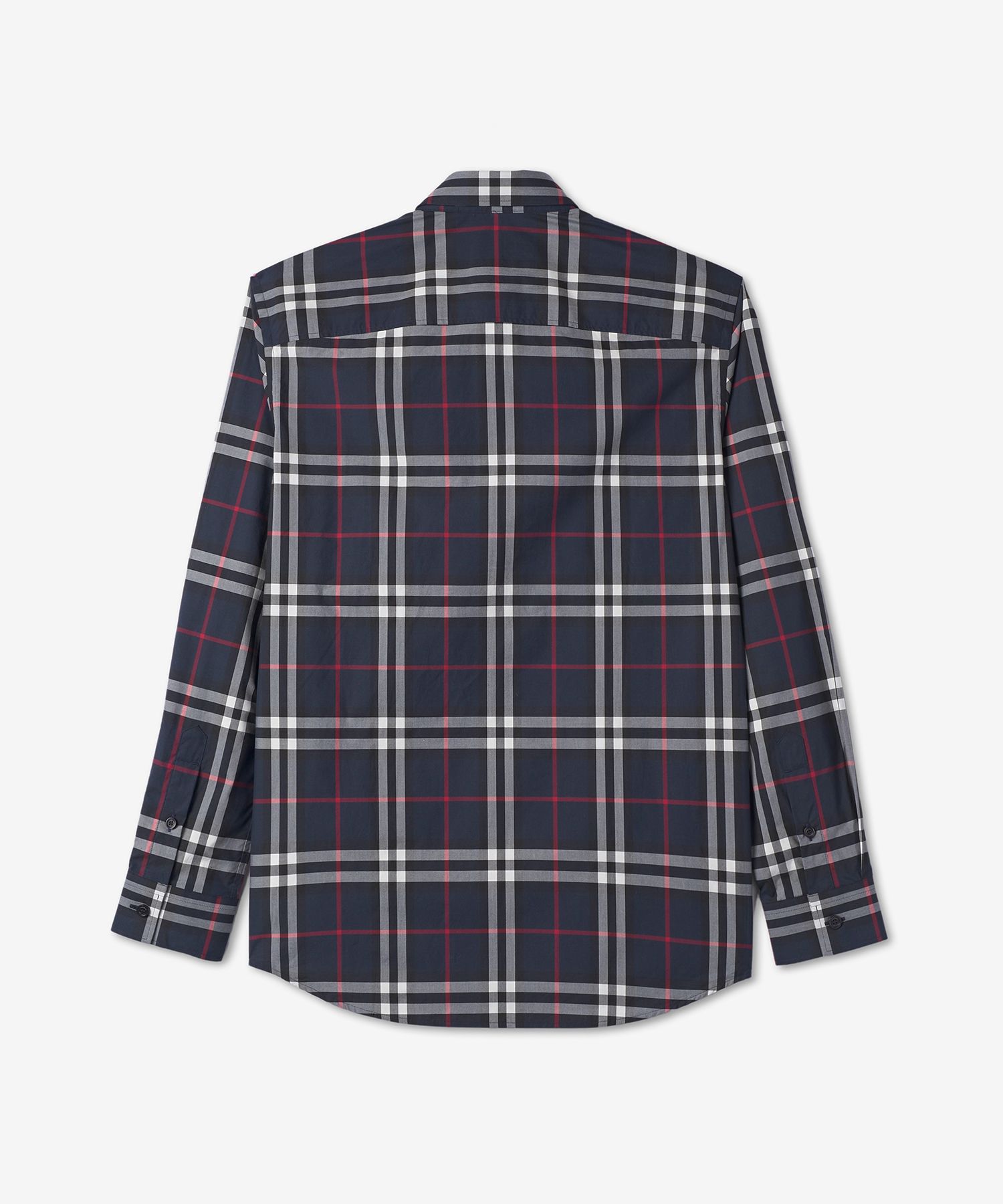 MUSINSA | BURBERRY Check Poplin Shirt - Navy / 8020865