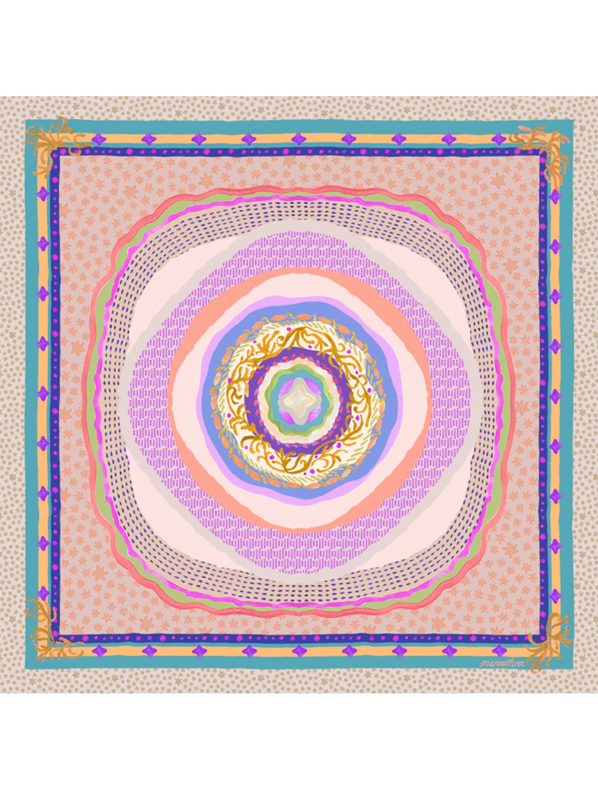 마레트라(MARAETHRA) The Sea life Cotton Square Scarf 더 씨 라이프 코튼 스퀘어 스카프
