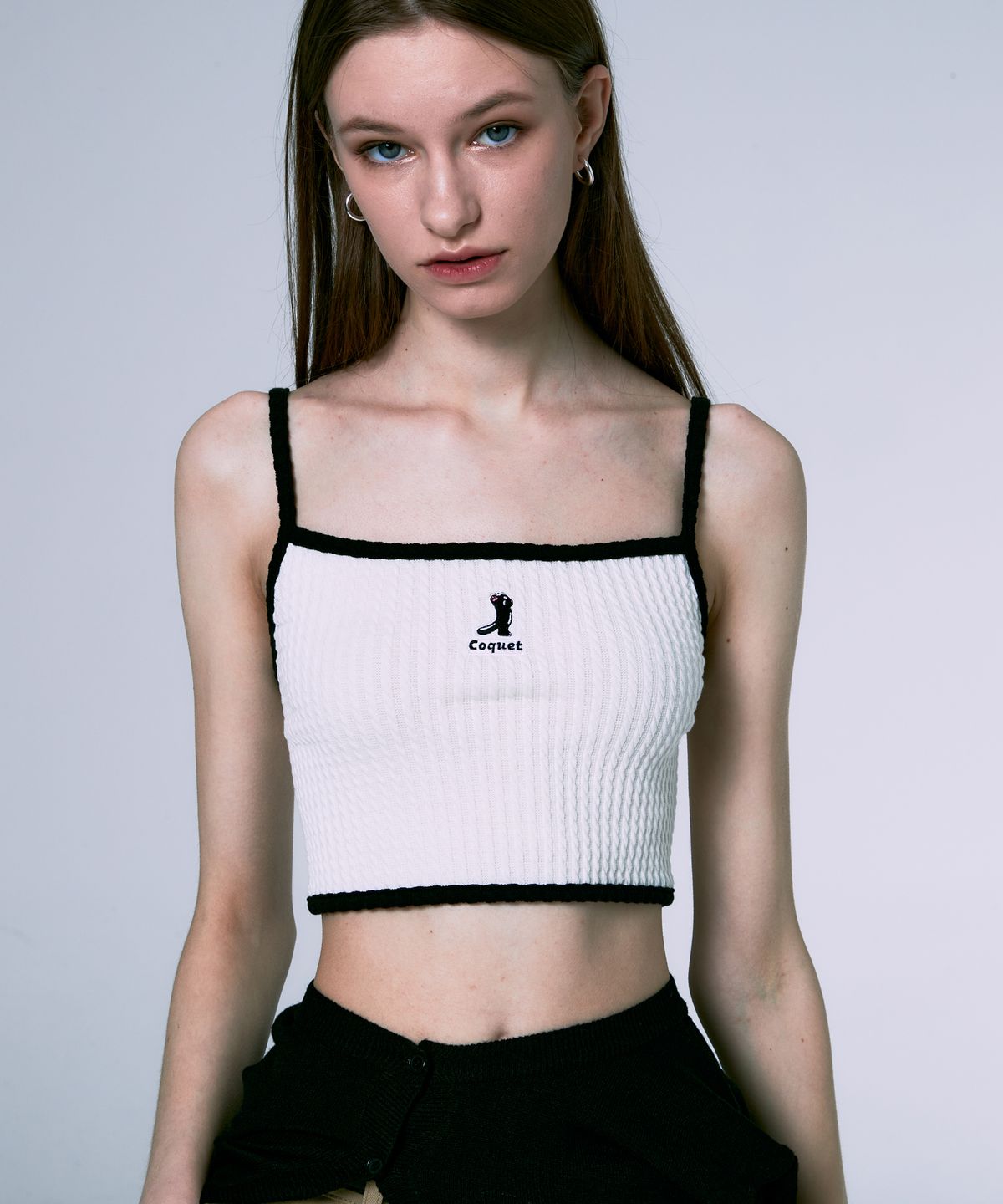 코케트(COQUET) [WOMAN] CABLE JACQUARD TUBE TOP WHITE
