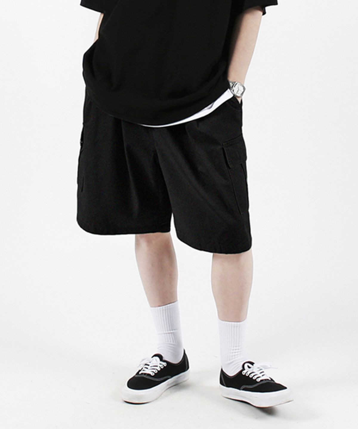 모더먼트(MODERMENT) [패키지] BDU 와이드 카고 반바지 2PACK