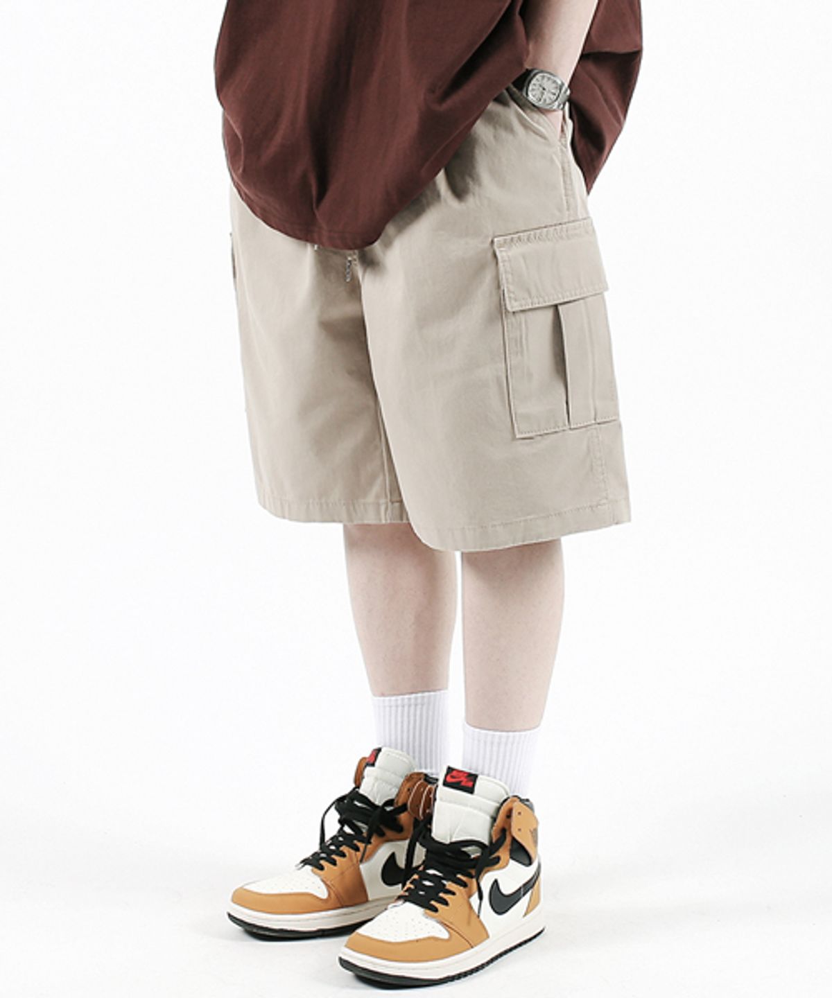 모더먼트(MODERMENT) [패키지] BDU 와이드 카고 반바지 2PACK