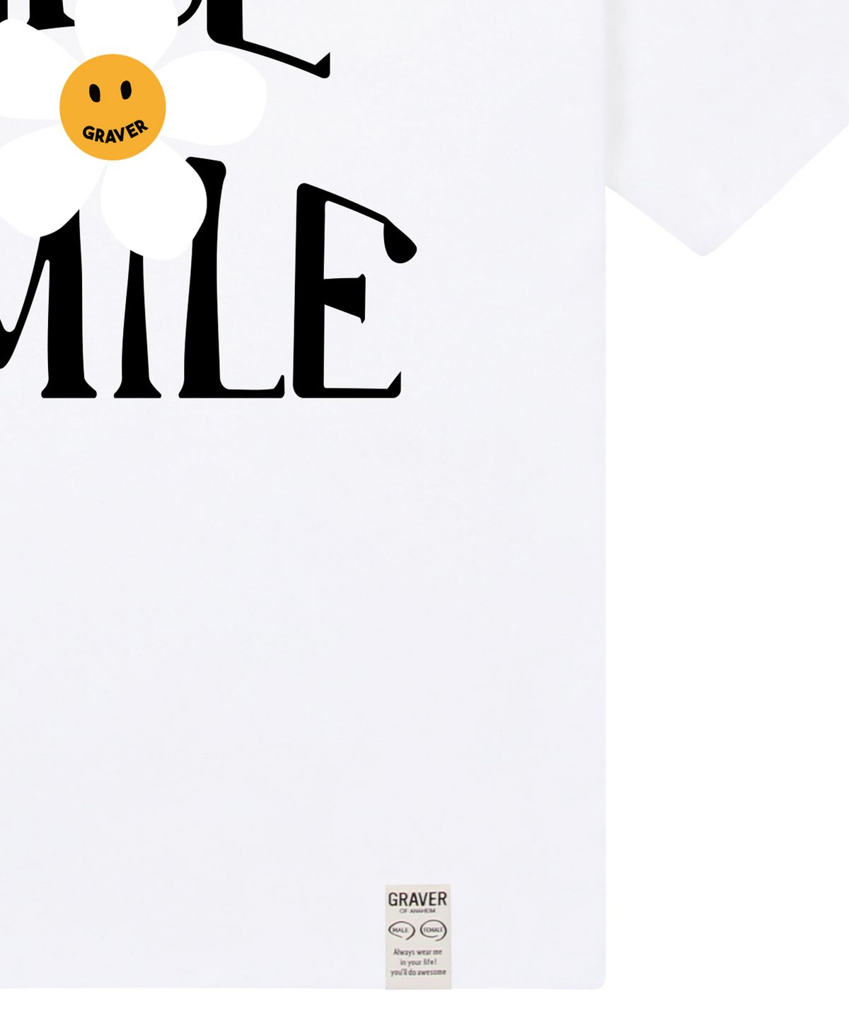 그레이버(GRAVER) [UNISEX]NICE SMILE 로고 플라워 반팔티_화이트