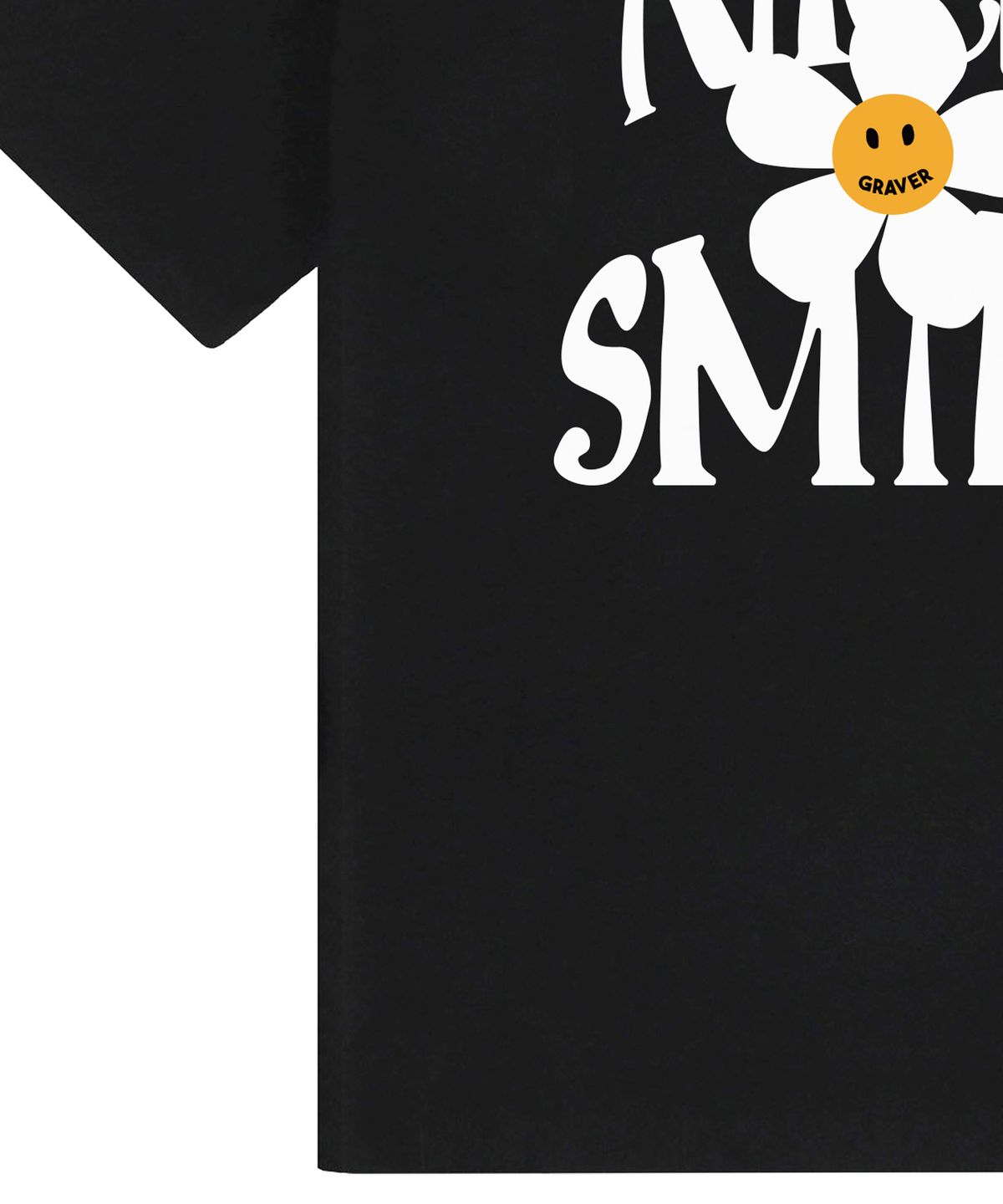 그레이버(GRAVER) [UNISEX]NICE SMILE 로고 플라워 반팔티_블랙